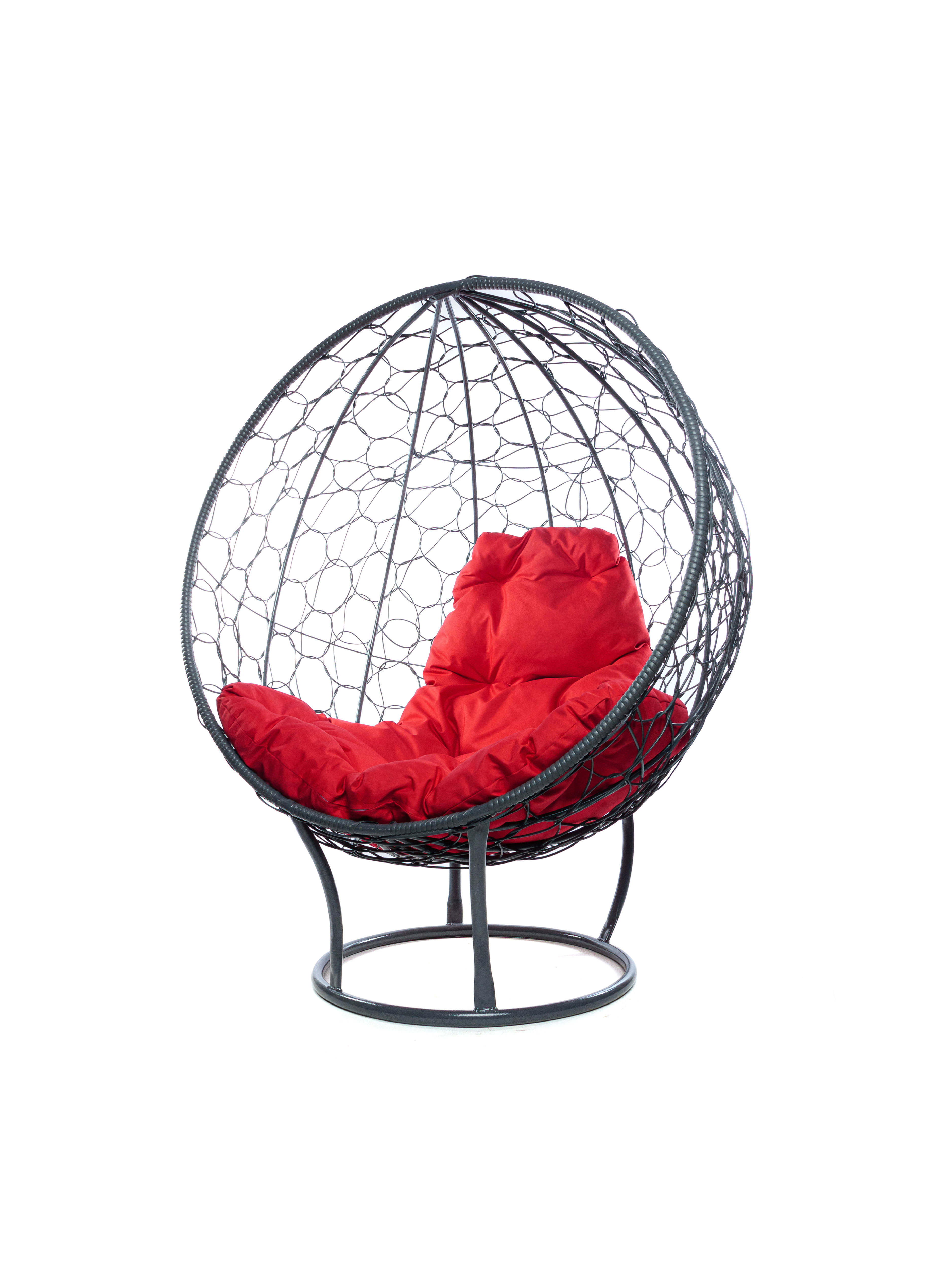 Изображение товара Кресло садовое M-group Круг искусственный ротанг красное с подушкой