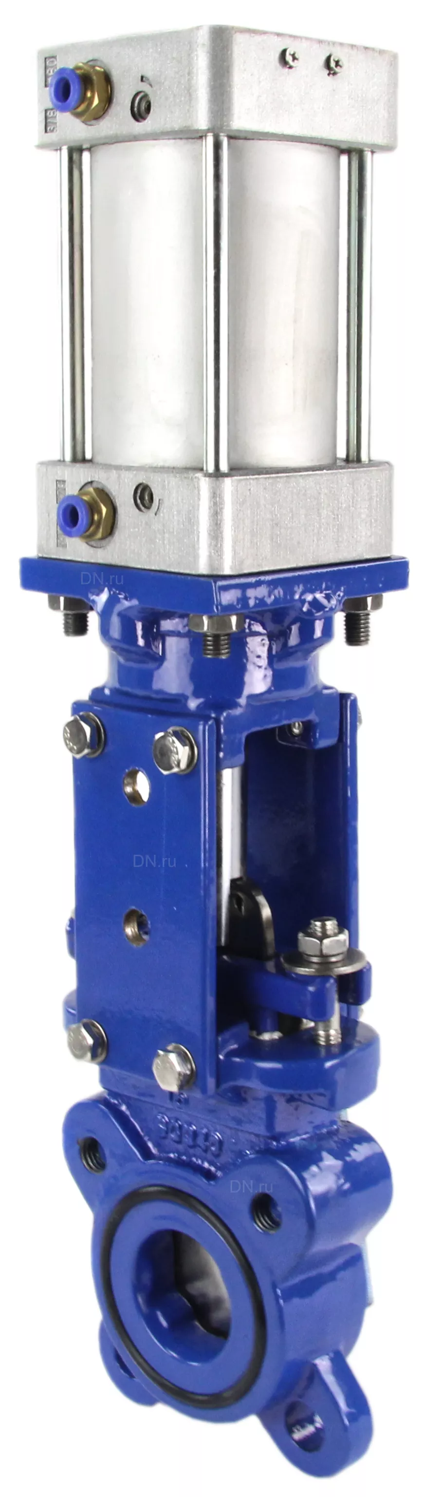 Изображение товара Задвижка шиберная межфланцевая Dn.ru Ду50 Ру10 2" с пневмоприводом D040-03108