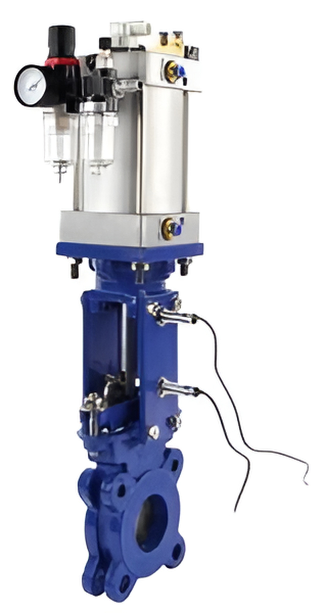 Изображение товара Задвижка шиберная межфланцевая Dn.ru Ду150 Ру10 6" с пневмораспределителем D040-03085