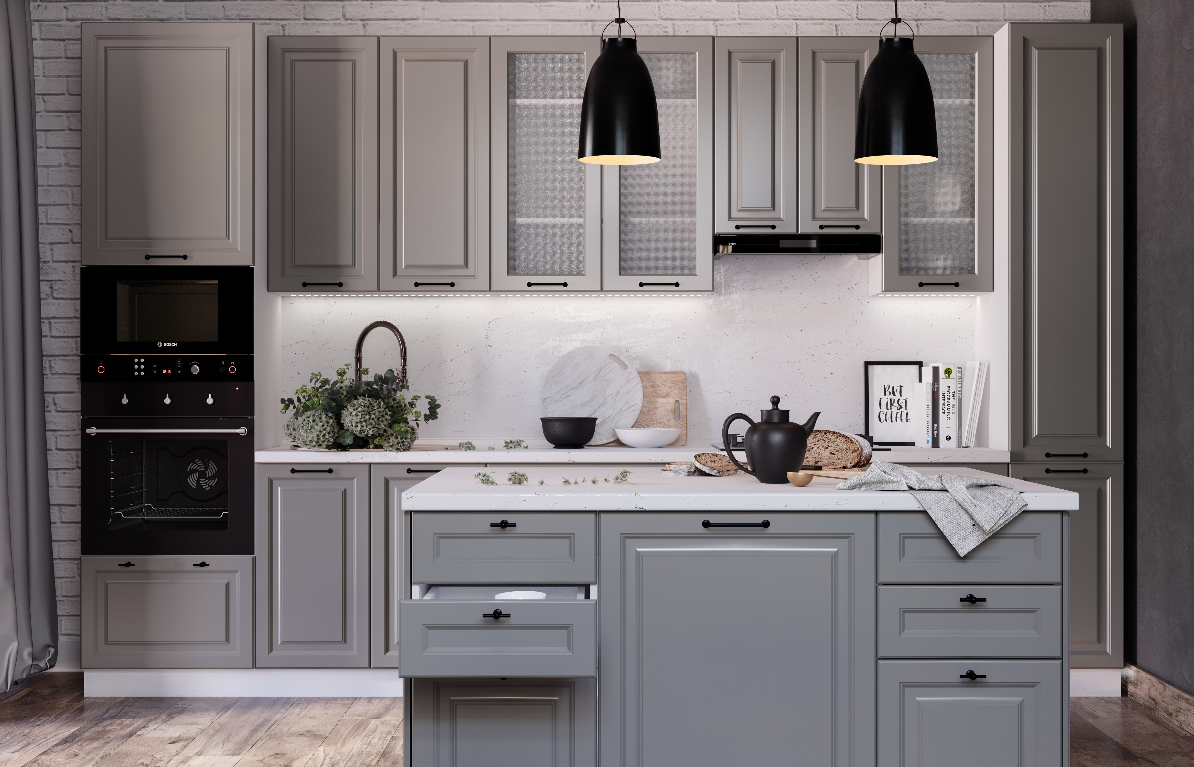 Изображение товара Напольный шкаф Magnum 40x81.6x47.8 см серый с 2 ящиками и регулируемыми ножками