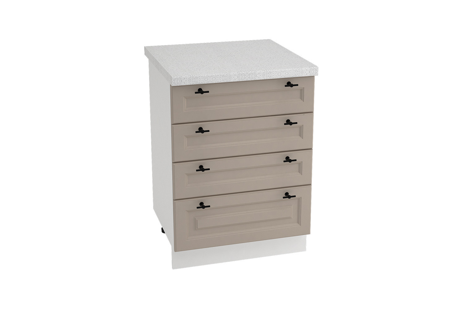 Изображение товара Напольный шкаф Сурская мебель Omnia 60x81.6x47.8 см 4 ящика белый коричневый