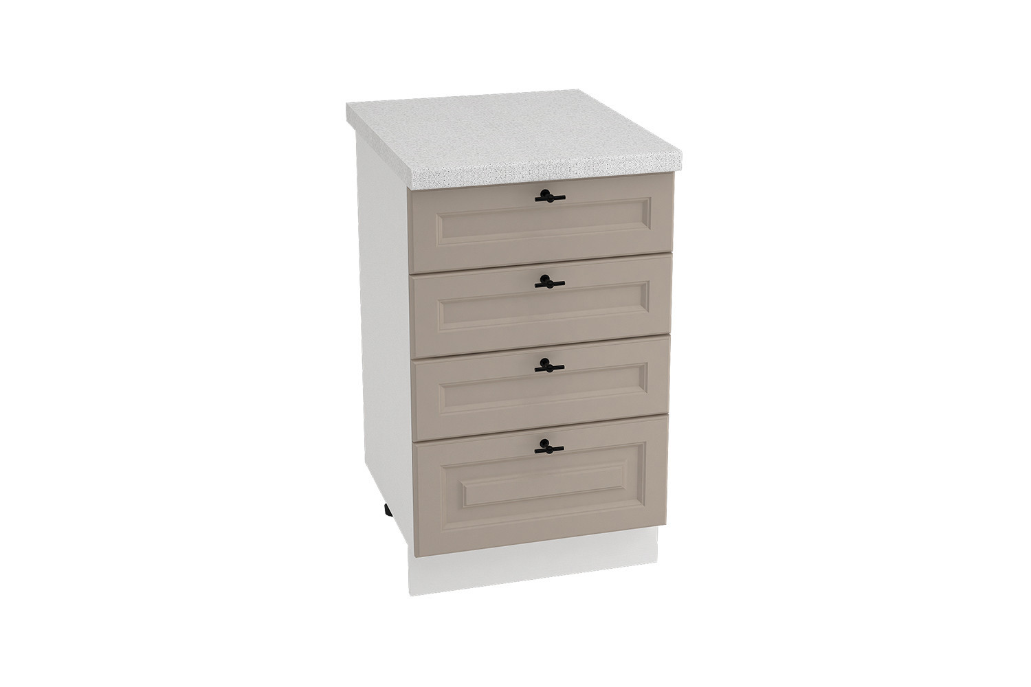 Изображение товара Напольный шкаф Сурская мебель Omnia 50x81.6x47.8 см с 4 ящиками белый серо-коричневый