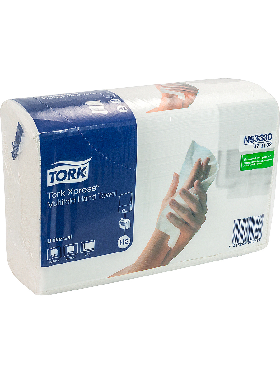 Изображение товара Бумажное полотенце Tork Xpress Multifold 471103 H2 2-слойное 190 листов 213 x 234 мм Изображение товара Бумажное полотенце Tork Xpress Multifold 471103 H2 2-слойное 190 листов 213 x 234 мм