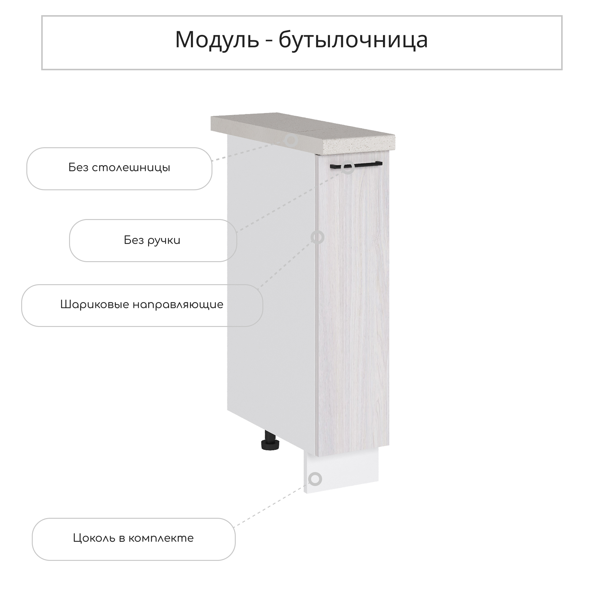 Изображение товара Напольный шкаф бутылочница Сурская мебель Анкор 20x81.6x47.8 см ЛДСП цвет бежево-серый Изображение товара Напольный шкаф бутылочница Сурская мебель Анкор 20x81.6x47.8 см ЛДСП цвет бежево-серый