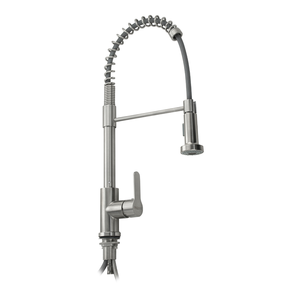 Изображение товара Смеситель для кухни однорычажный Magnus 9250 гибкий излив 23 см нержавеющая сталь цвет сатин