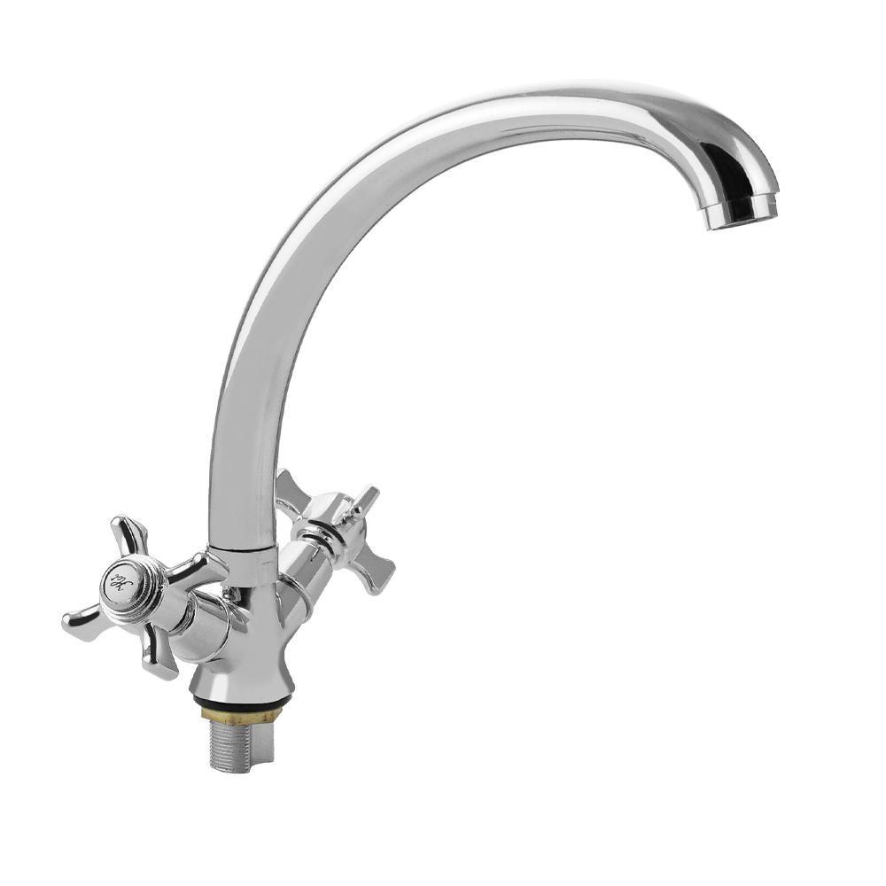 Изображение товара Смеситель для кухни двухвентильный Нева 6503 излив 19 см ЦАМ цвет хром