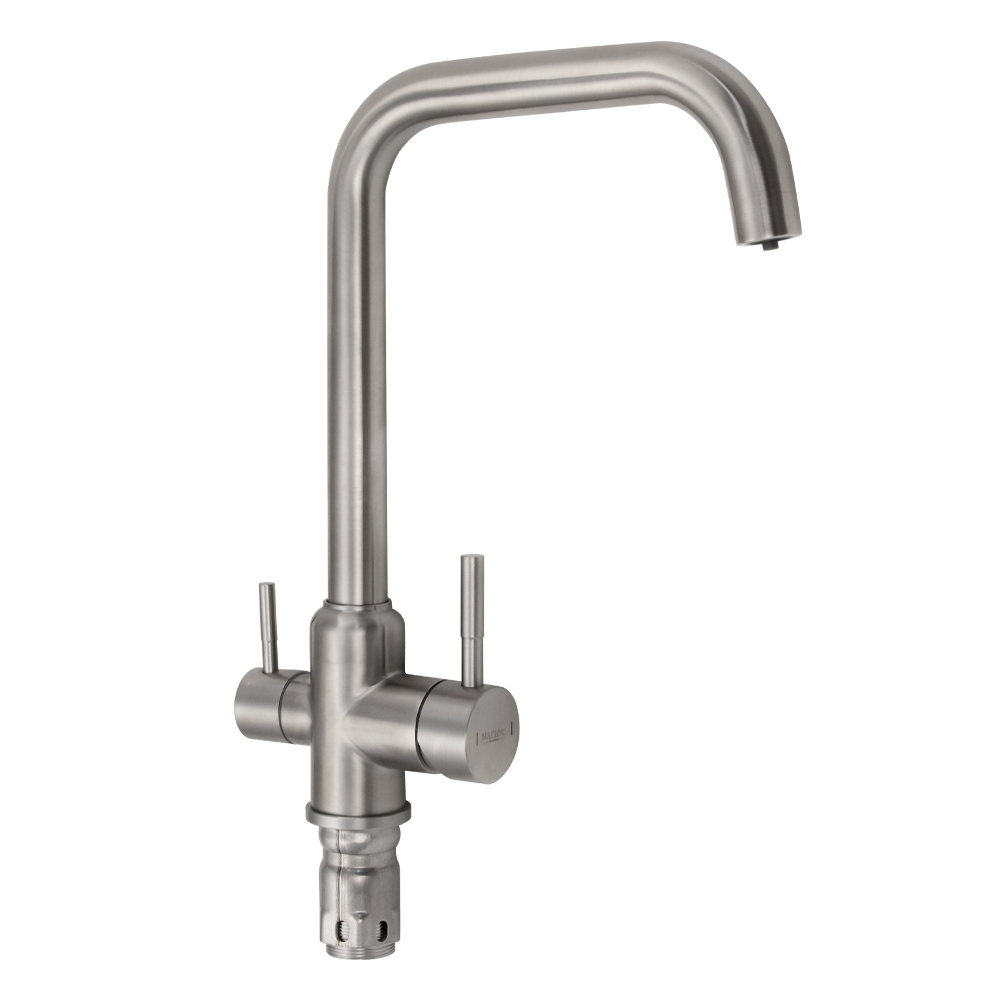 Изображение товара Смеситель для кухни однорычажный Magnus 91115 из нержавеющей стали сатин