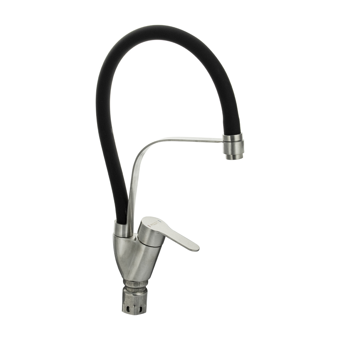 Изображение товара Смеситель для кухни однорычажный Magnus 9206 гибкий излив 23 см нержавеющая сталь цвет черный