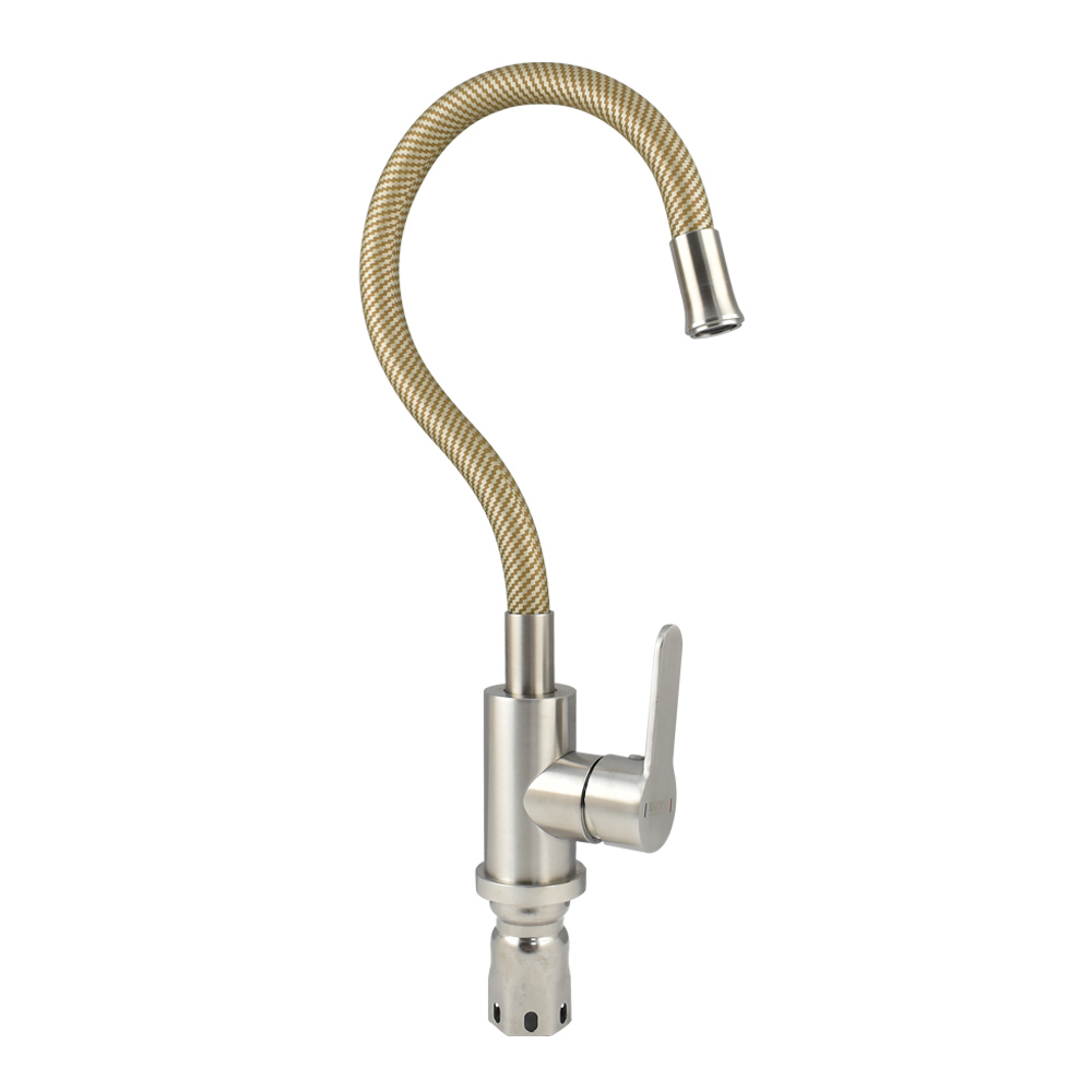 Изображение товара Смеситель для кухни однорычажный Magnus 9220 гибкий излив 33 см нержавеющая сталь цвет серый