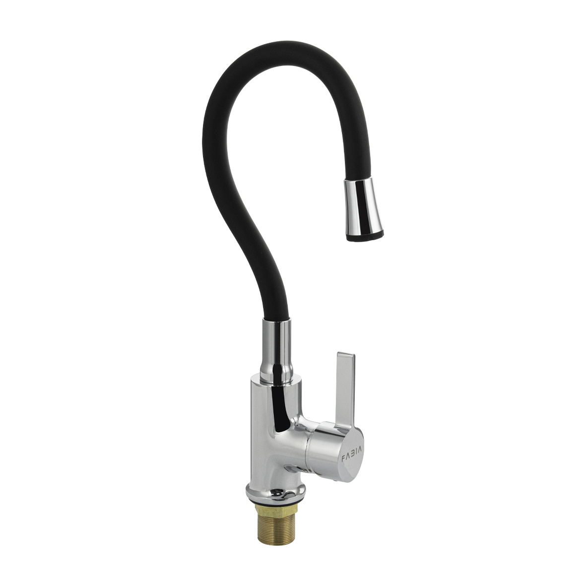 Изображение товара Смеситель для кухни однорычажный Fabia 9654 гибкий излив 31 см ЦАМ цвет черный