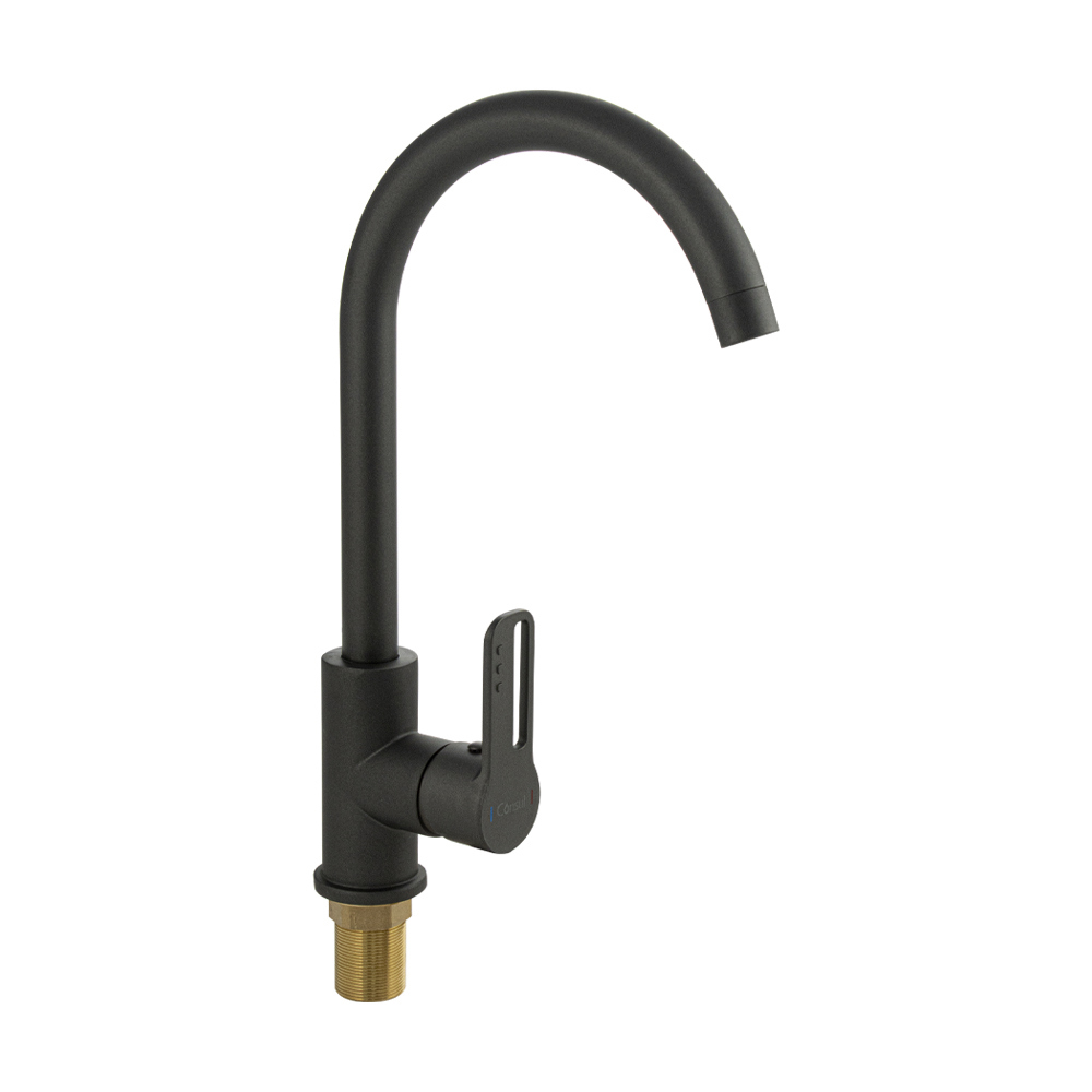 Изображение товара Смеситель для кухни однорычажный Consul 8954 излив 28 см ЦАМ цвет графит