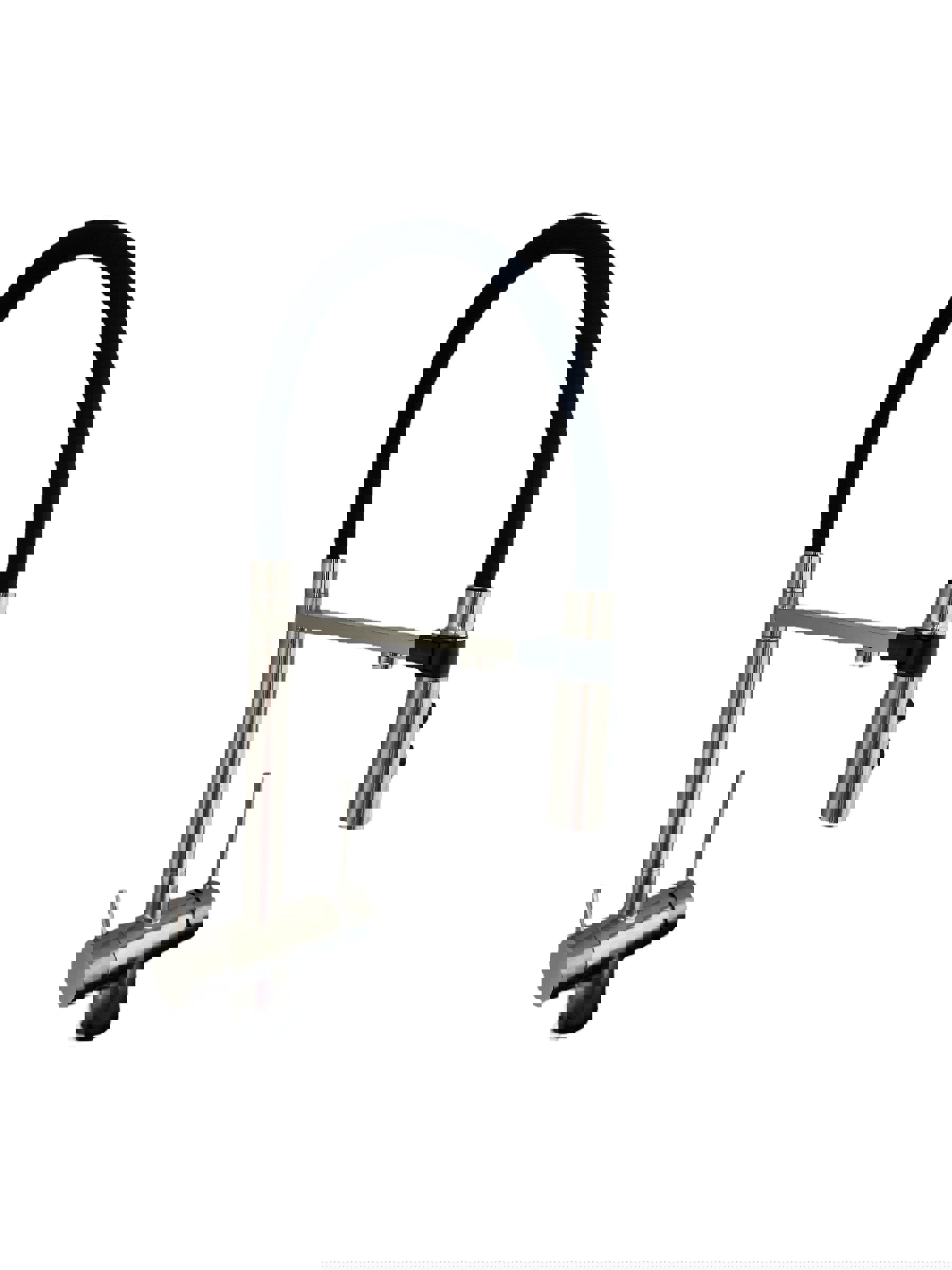 Изображение товара Смеситель для кухни однорычажный Oute T61403BL гибкий излив 18 см латунь цвет сатин/черный