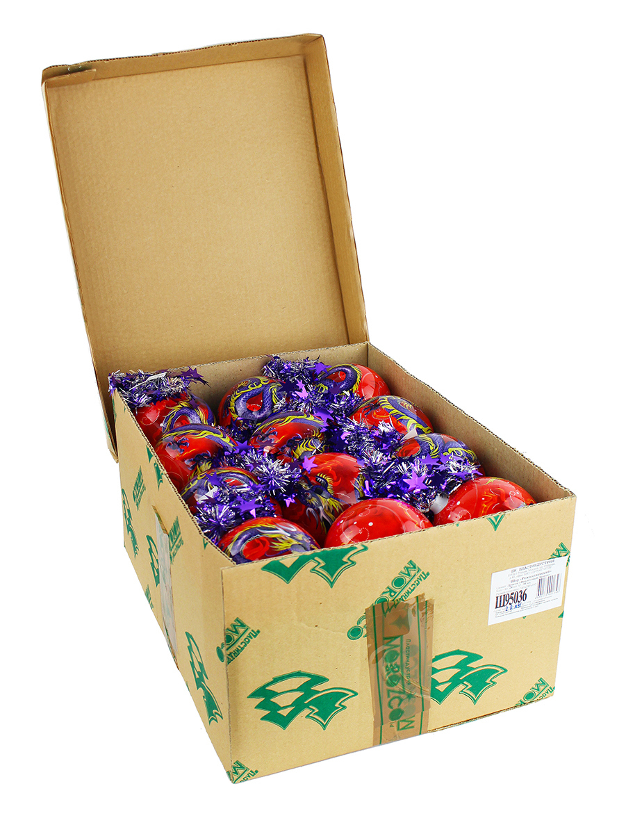 Изображение товара Набор елочных шаров Morozco Ш95033Н24 Символ года дракон 9.5 см пластик разноцветный 24 шт