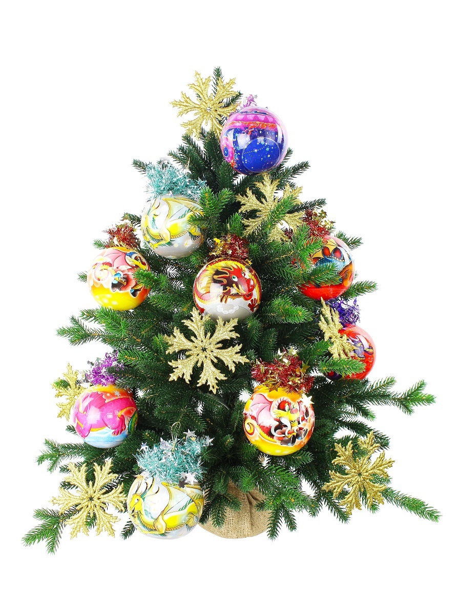 Изображение товара Набор елочных шаров Morozco Ш95030Н24 Символ года дракон 9.5 см пластик разноцветный 24 шт