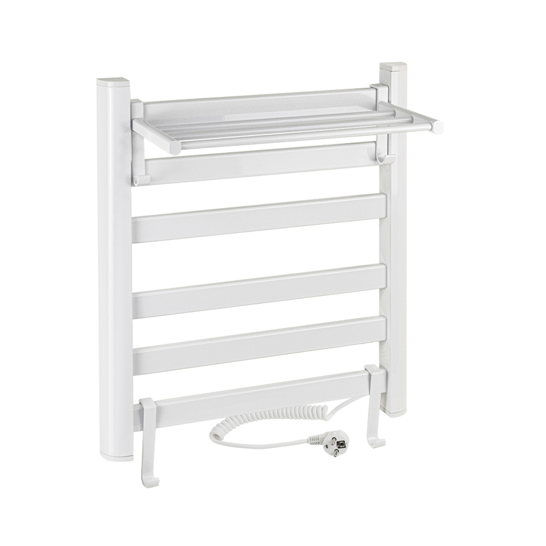 Изображение товара Электрический полотенцесушитель Brimix 500x600 мм 160 Вт с полкой и крючками белый