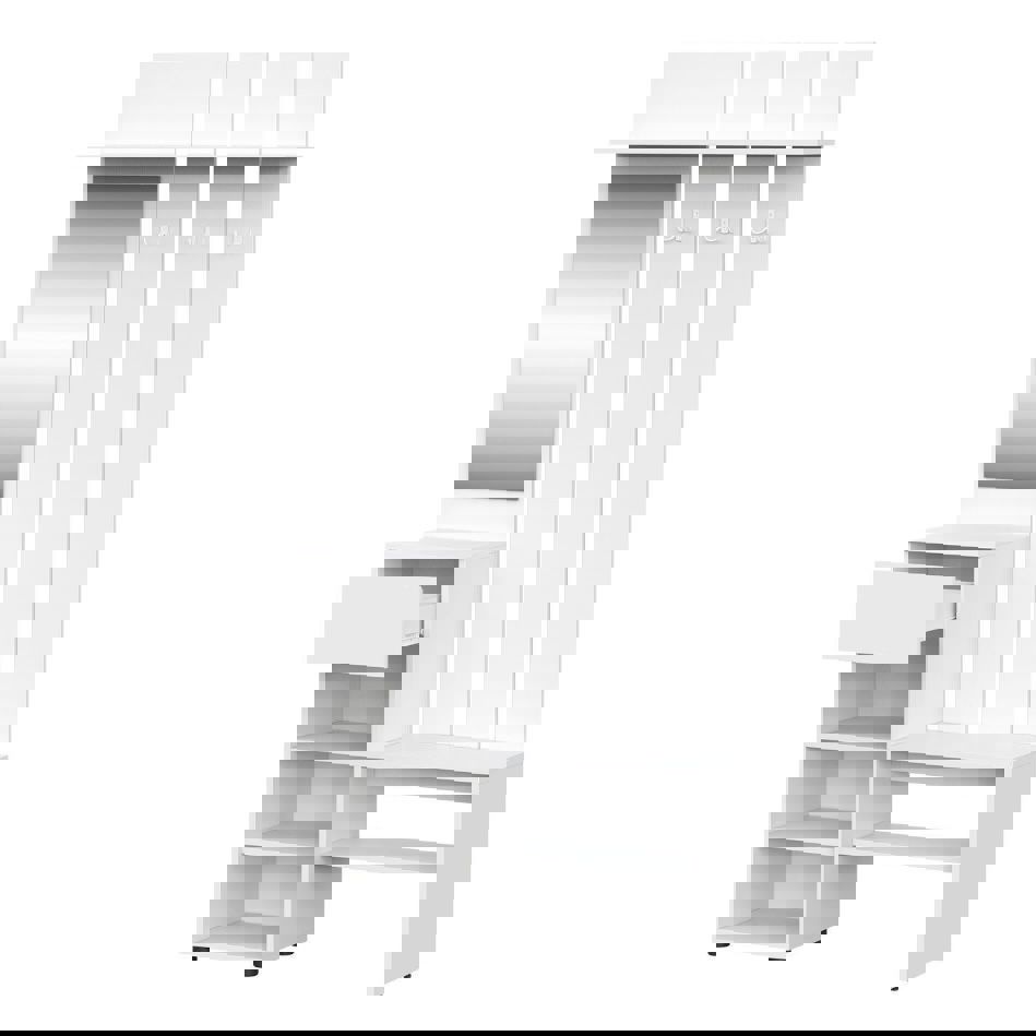 Изображение товара Комплект мебели для прихожей Токио 100x200 см ЛДСП белый практичный стильный