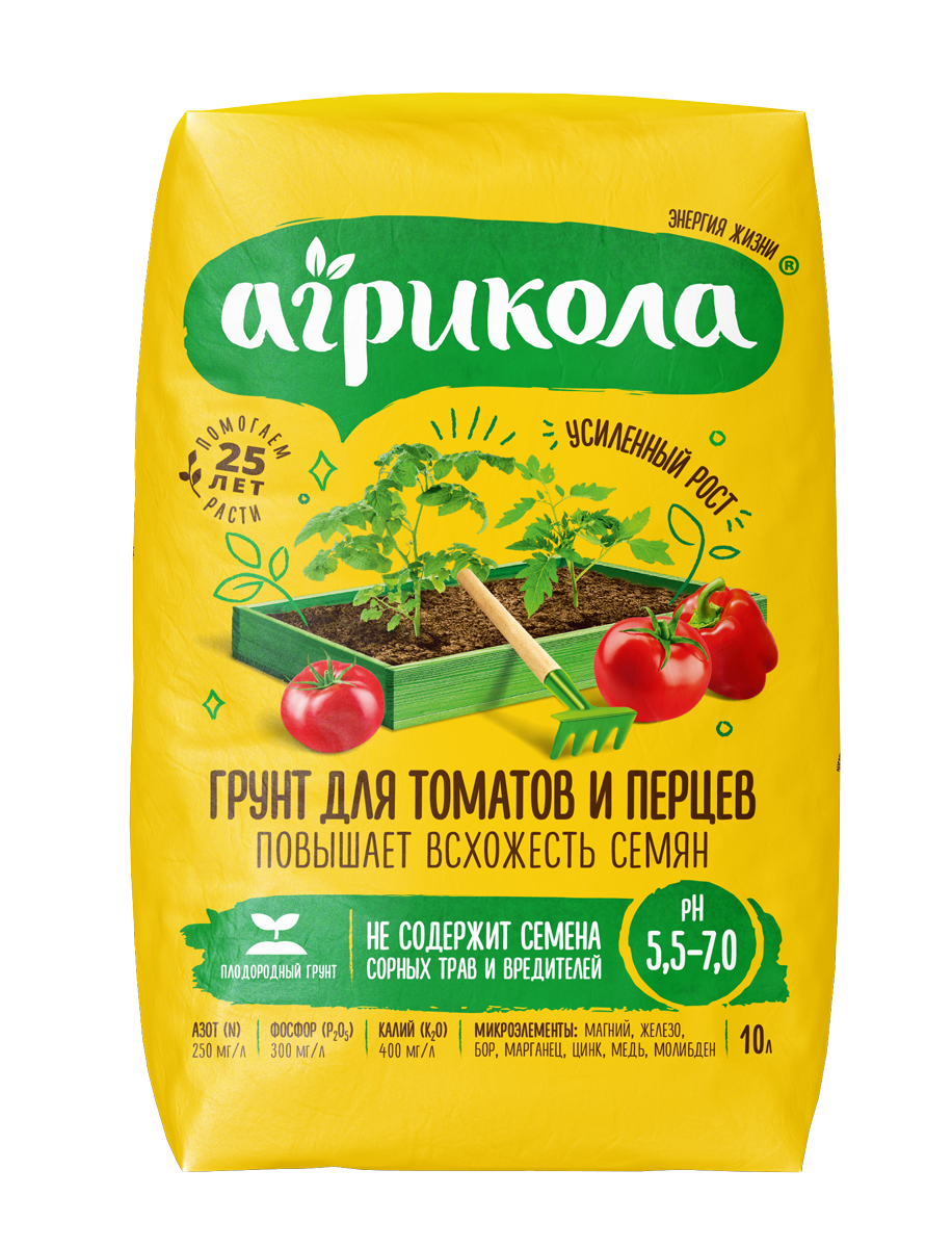 Изображение товара Грунт Агрикола для томатов и перцев 10 л