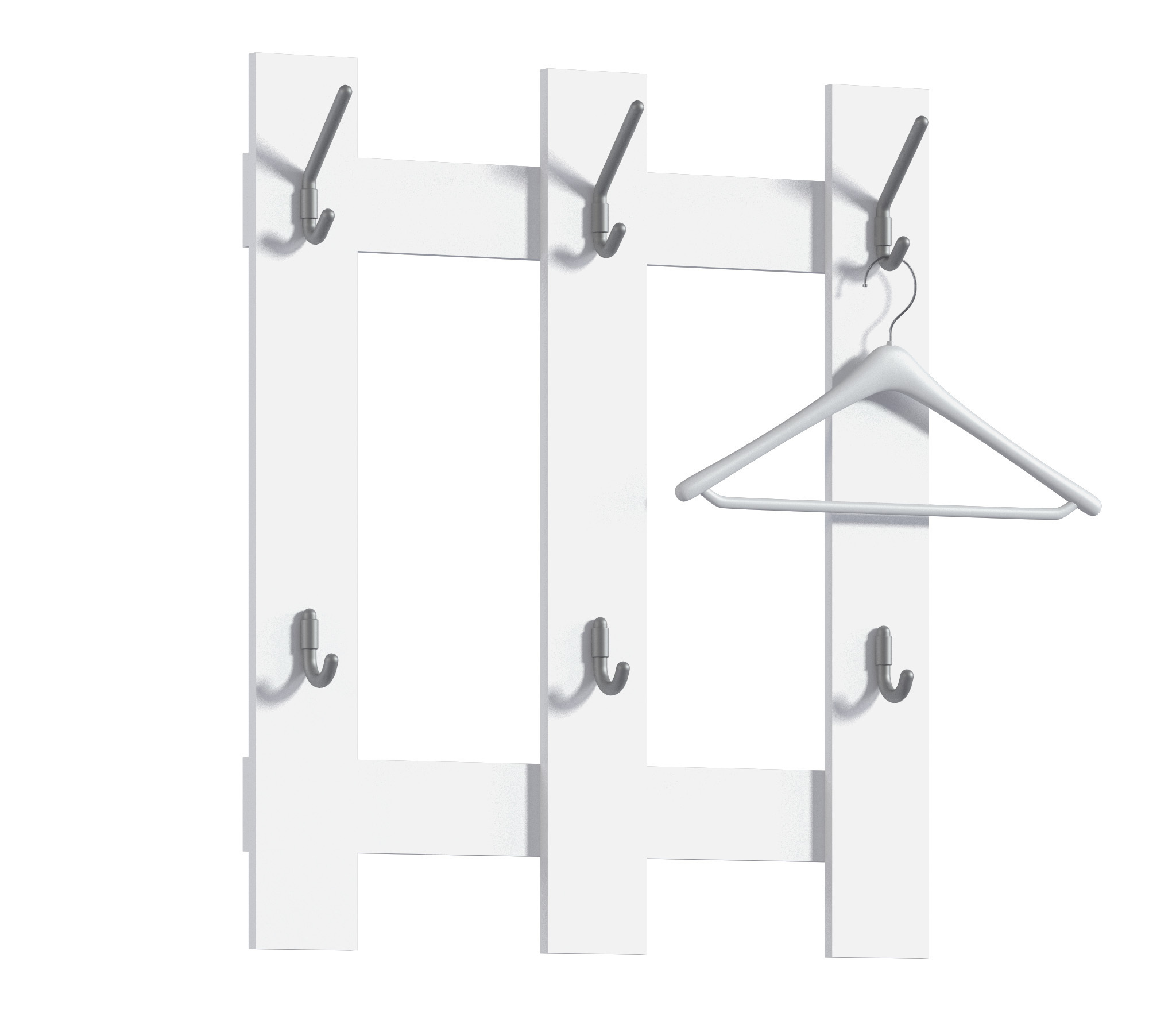 Изображение товара Настенная вешалка Леон СБ-3348 белого цвета 78x90 см с 6 крючками из металла