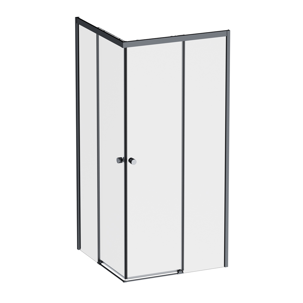 Изображение товара Душевой уголок Am.pm W94G-403-9090-ВТ 88.4x88.4 см черный профиль эффект стекла прозрачный