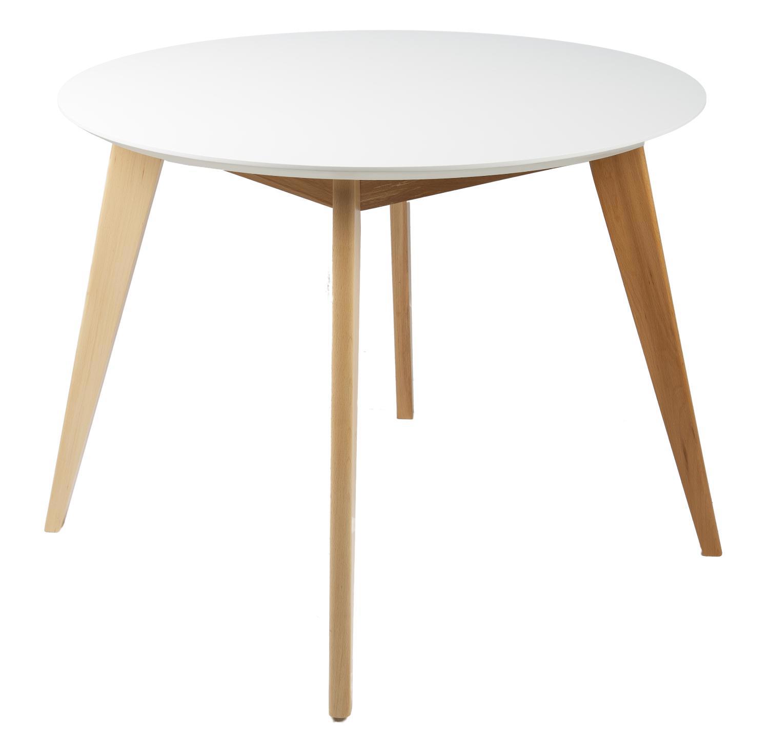 Изображение товара Круглый обеденный стол R-Home Лунд 86 см  белым мраморным покрытием