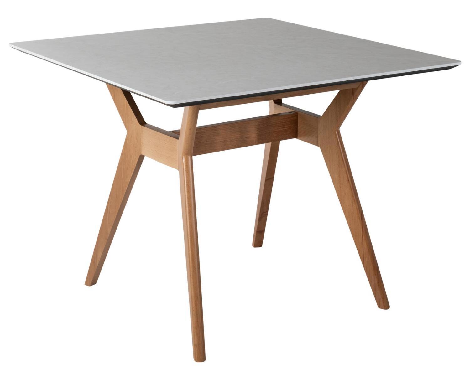 Изображение товара Обеденный стол R-Home Нарвик 86x74.5x86 см белый мрамор современный стиль