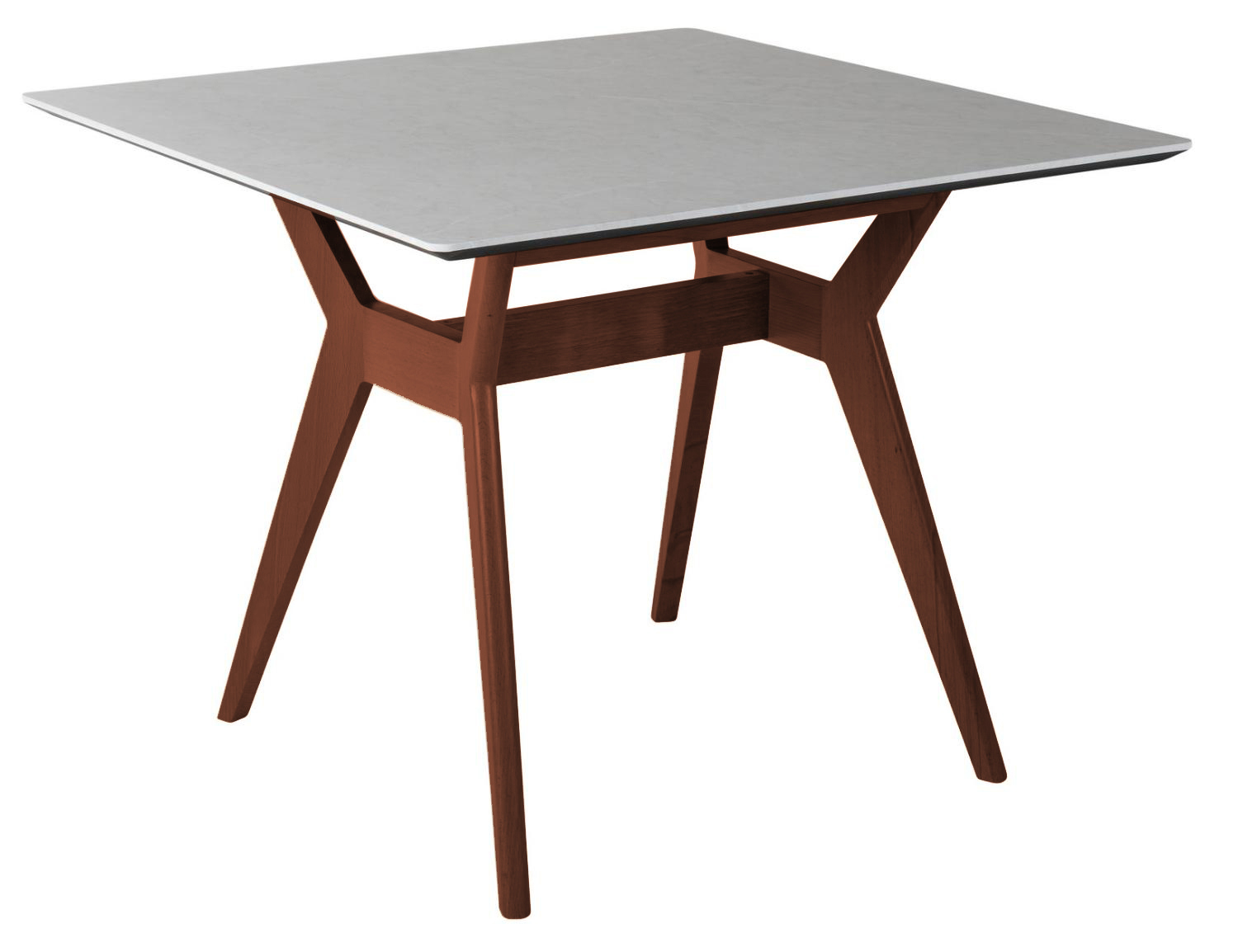 Изображение товара Стол прямоугольный R-Home Нарвик 86x74.50x86 см МДФ цвет белый мрамор/темный орех