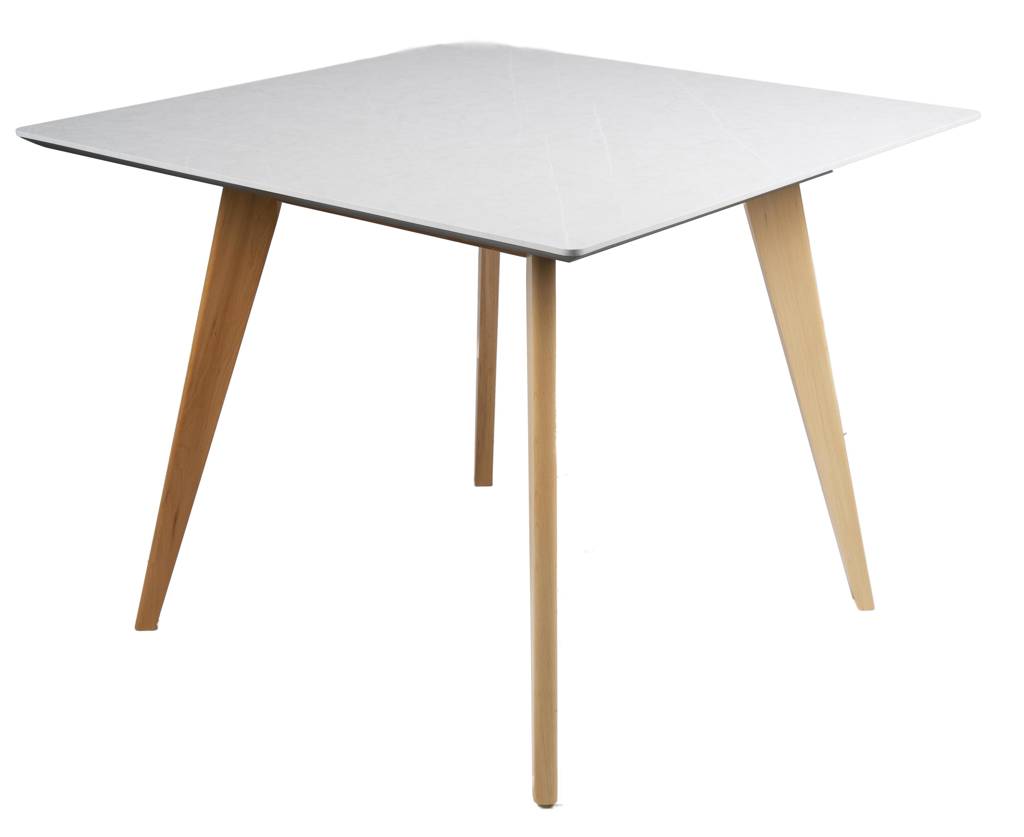 Изображение товара Стол прямоугольный R-Home Лунд 96x74.50x96 см МДФ цвет белый/бук