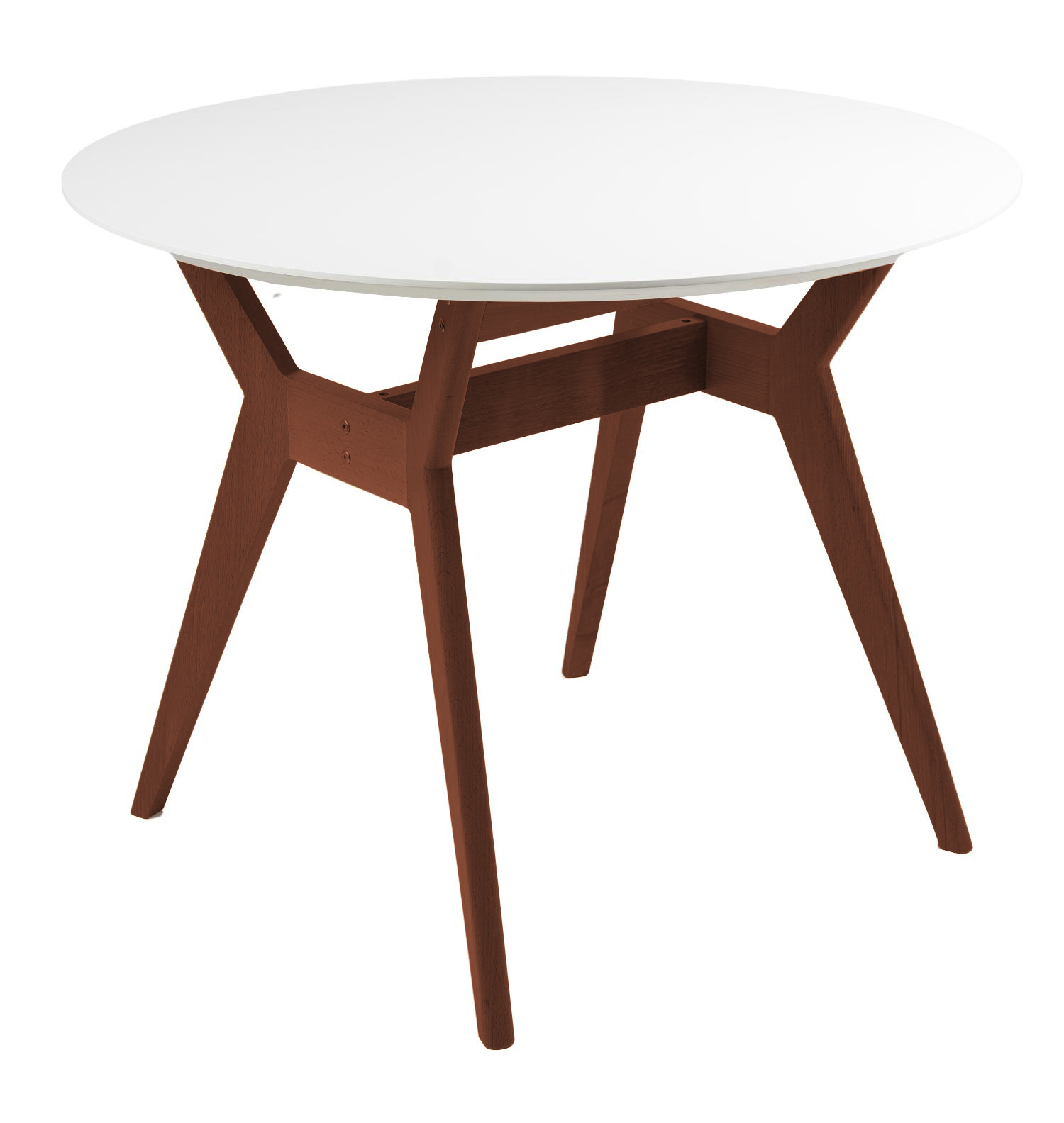 Изображение товара Обеденный круглый стол R-Home Нарвик белый темный орех 86 см современный дизайн