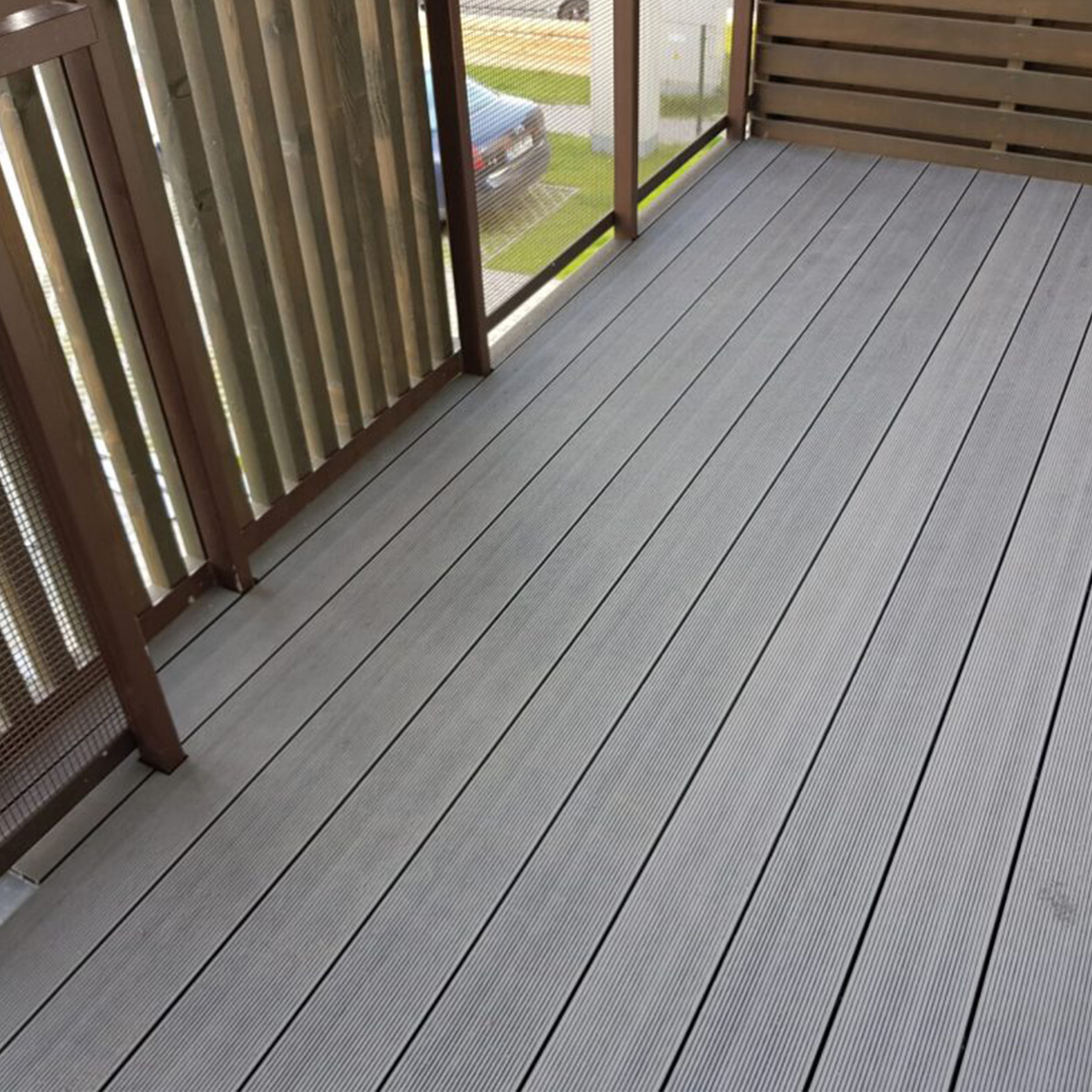 Изображение товара Террасная доска МДПК Diasdeck цвет серый дым 1500x160x25мм двусторонний структура дерева 1.2м² 5шт