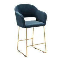 Изображение товара Кухонный стул R-home Oscar diag 97x59x60 см велюр цвет синий/золотой