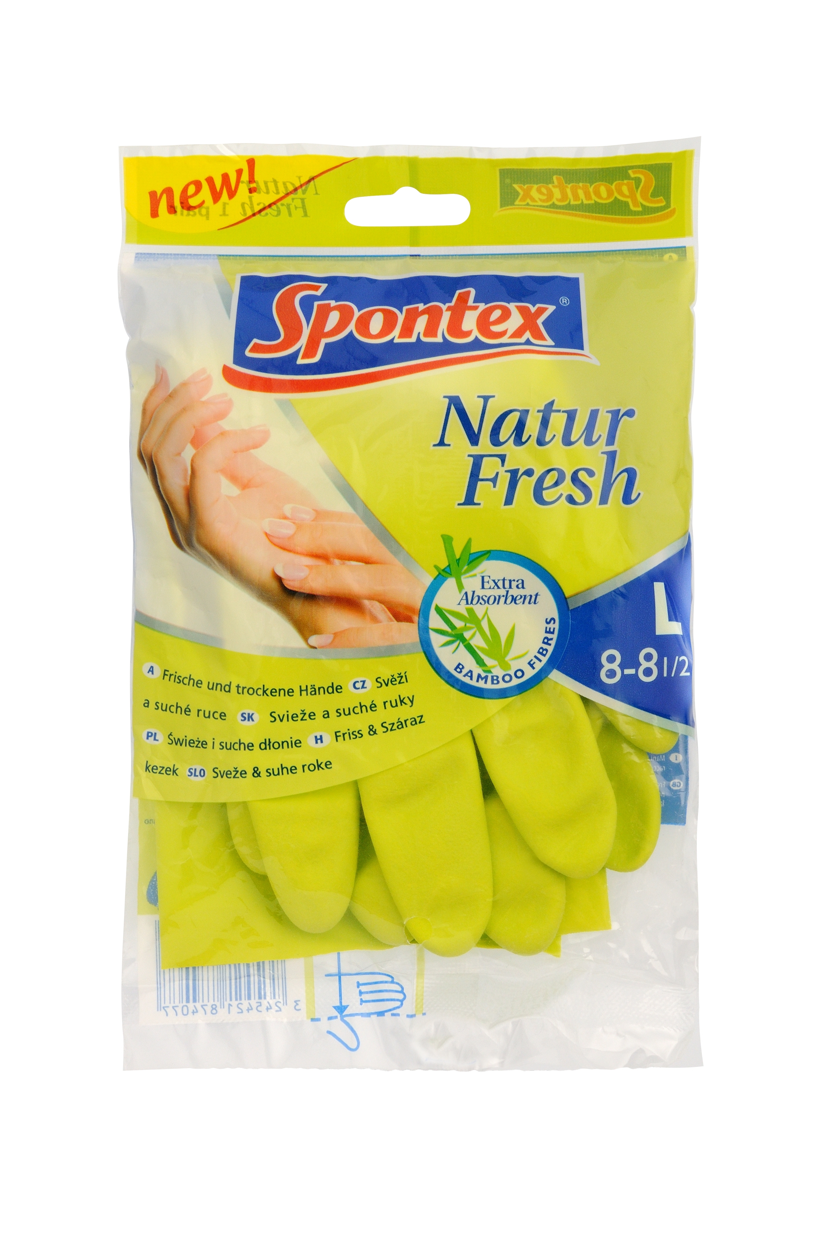 Изображение товара Перчатки латексные Natur Fresh многоразовые размер l 1 пара