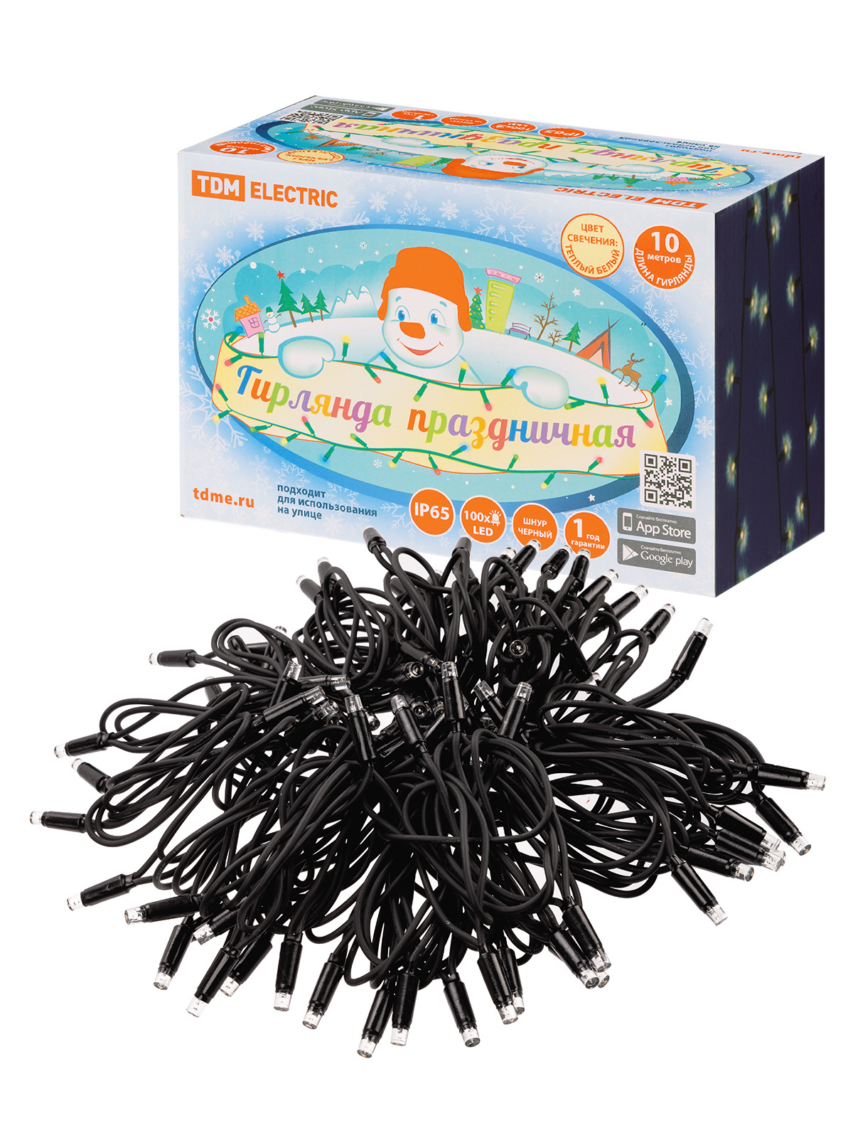 Изображение товара Уличная электрогирлянда Tdm Electric 10м 100 ламп теплый белый IP44