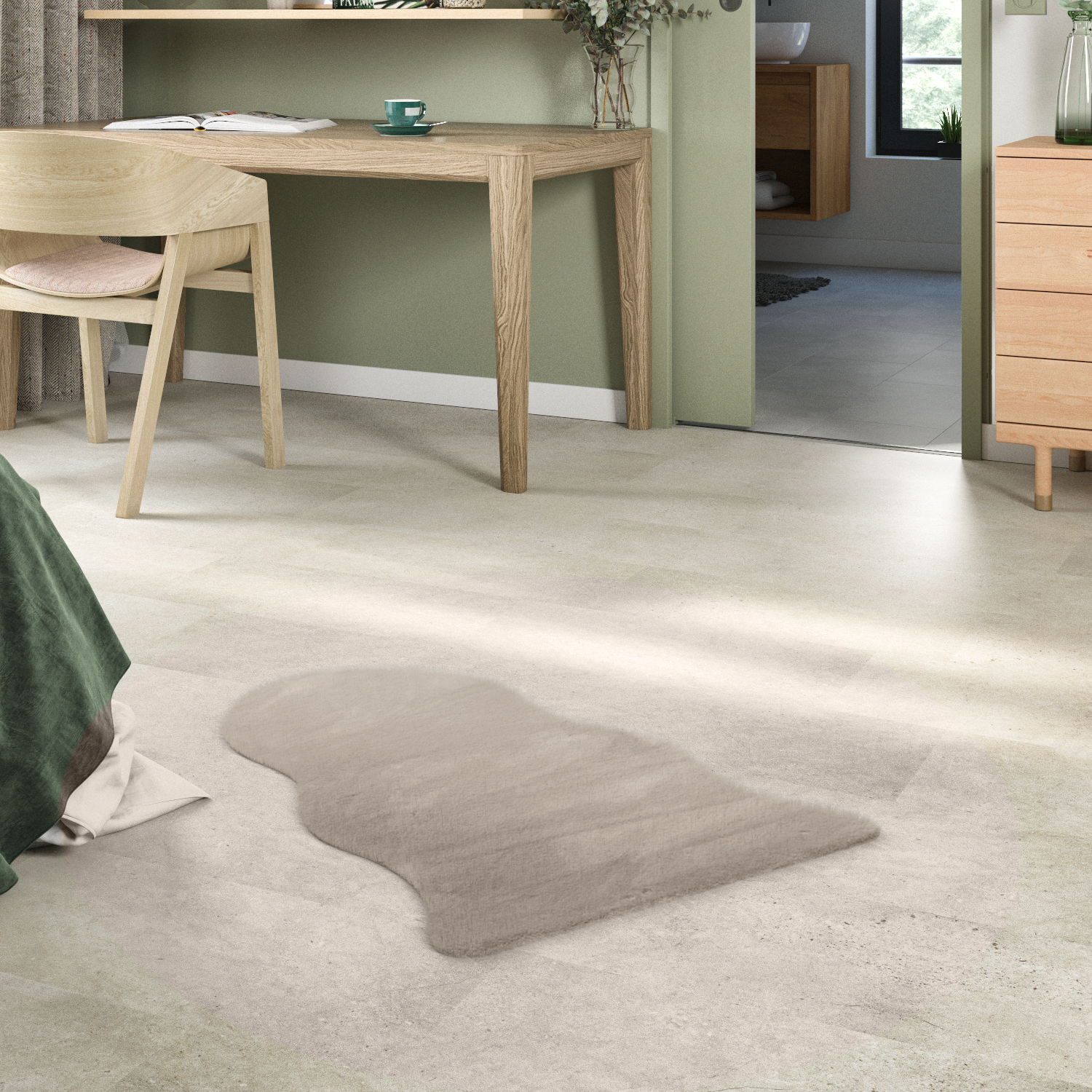 Изображение товара Искусственная шкура INSPIRE BIANCA 60x90 см бежевый высокоустойчивая и легкая в уходе