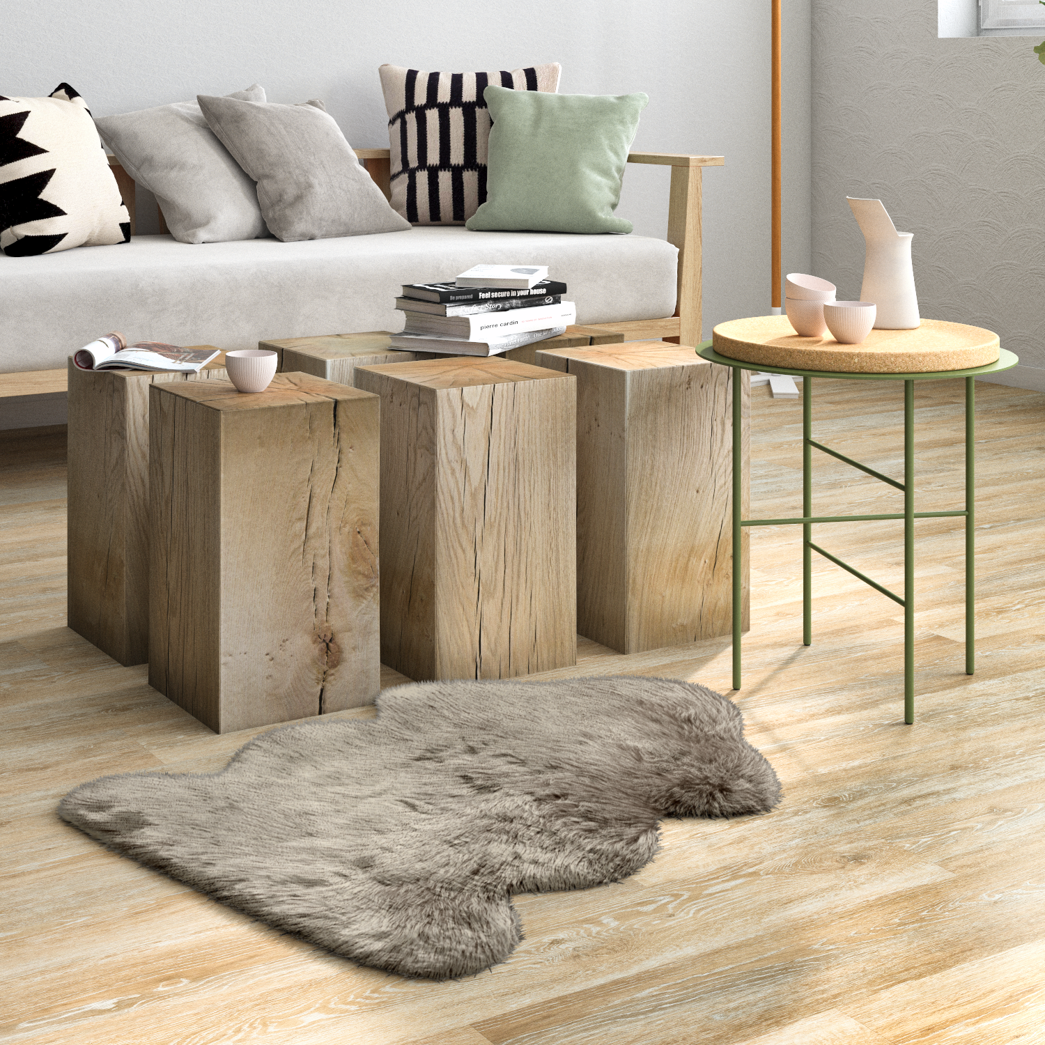 Изображение товара Искусственная шкура Inspire Jade 60x90 см бежевый полиэстер мягкая и износостойкая