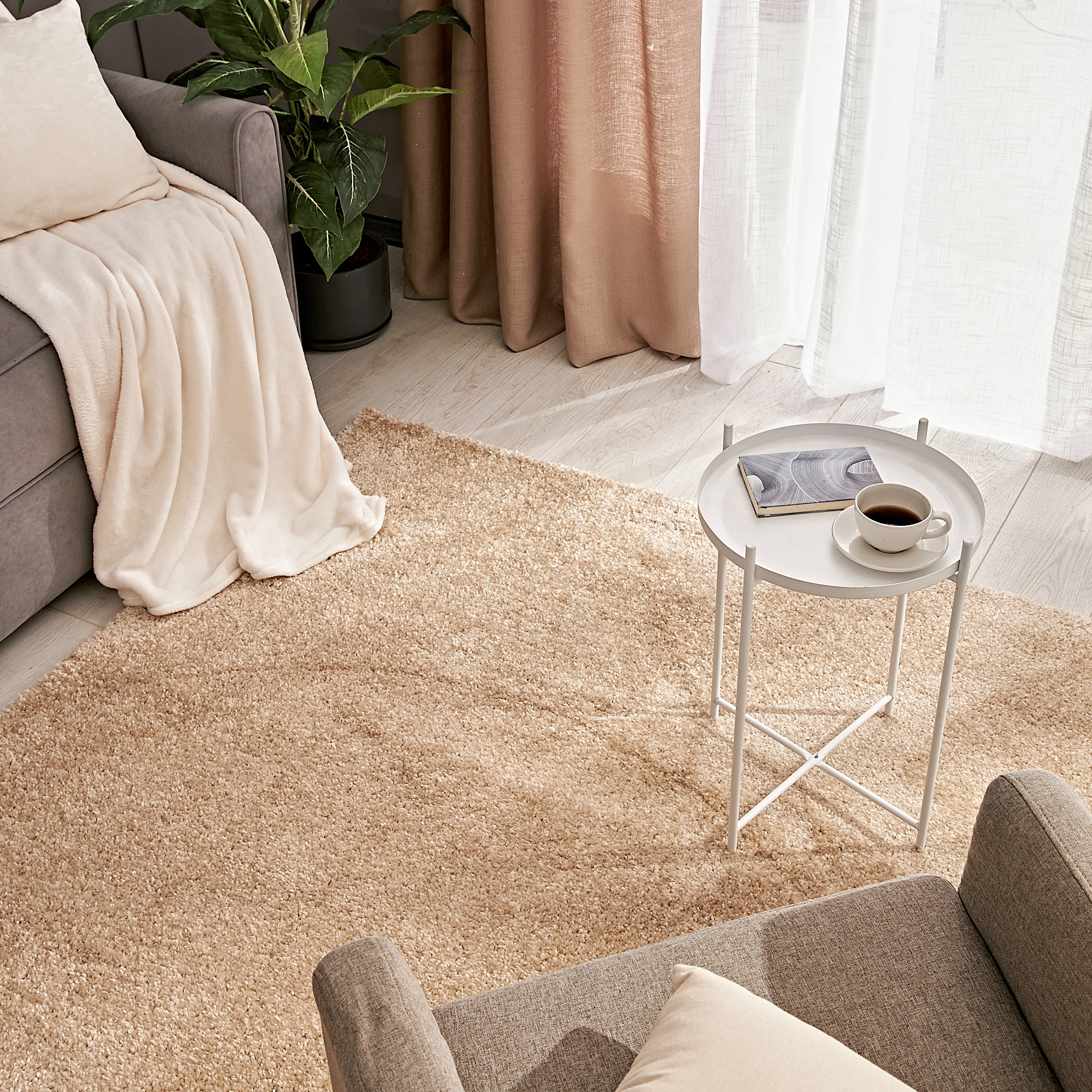 Изображение товара Ковер полипропилен Inspire Shaggy Bosfor 80x150 см цвет бежевый