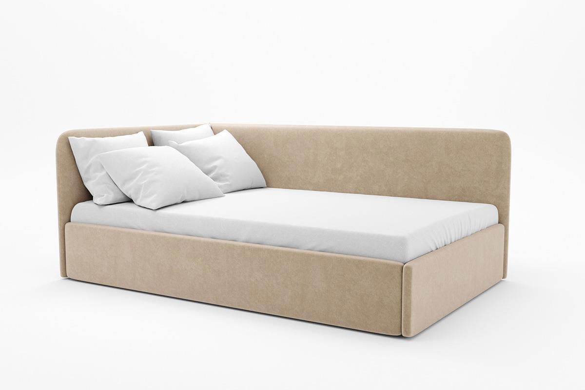 Изображение товара Кровать угловая левая Costa Модерн 90x190 см велюр бежевый