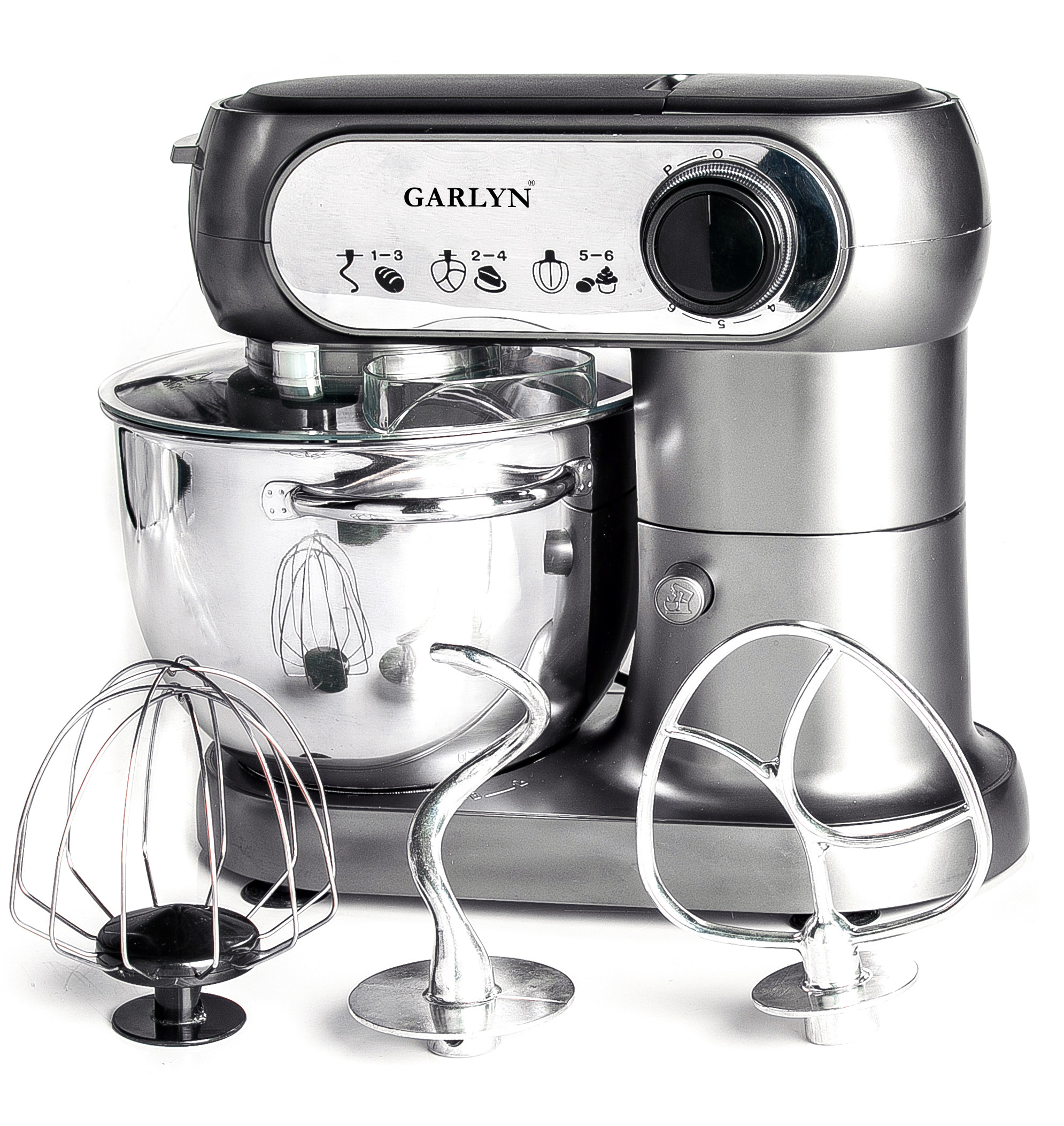 Изображение товара Кухонная многофункциональная машина Garlyn S-350 1500 Вт 6 скоростей серебристая