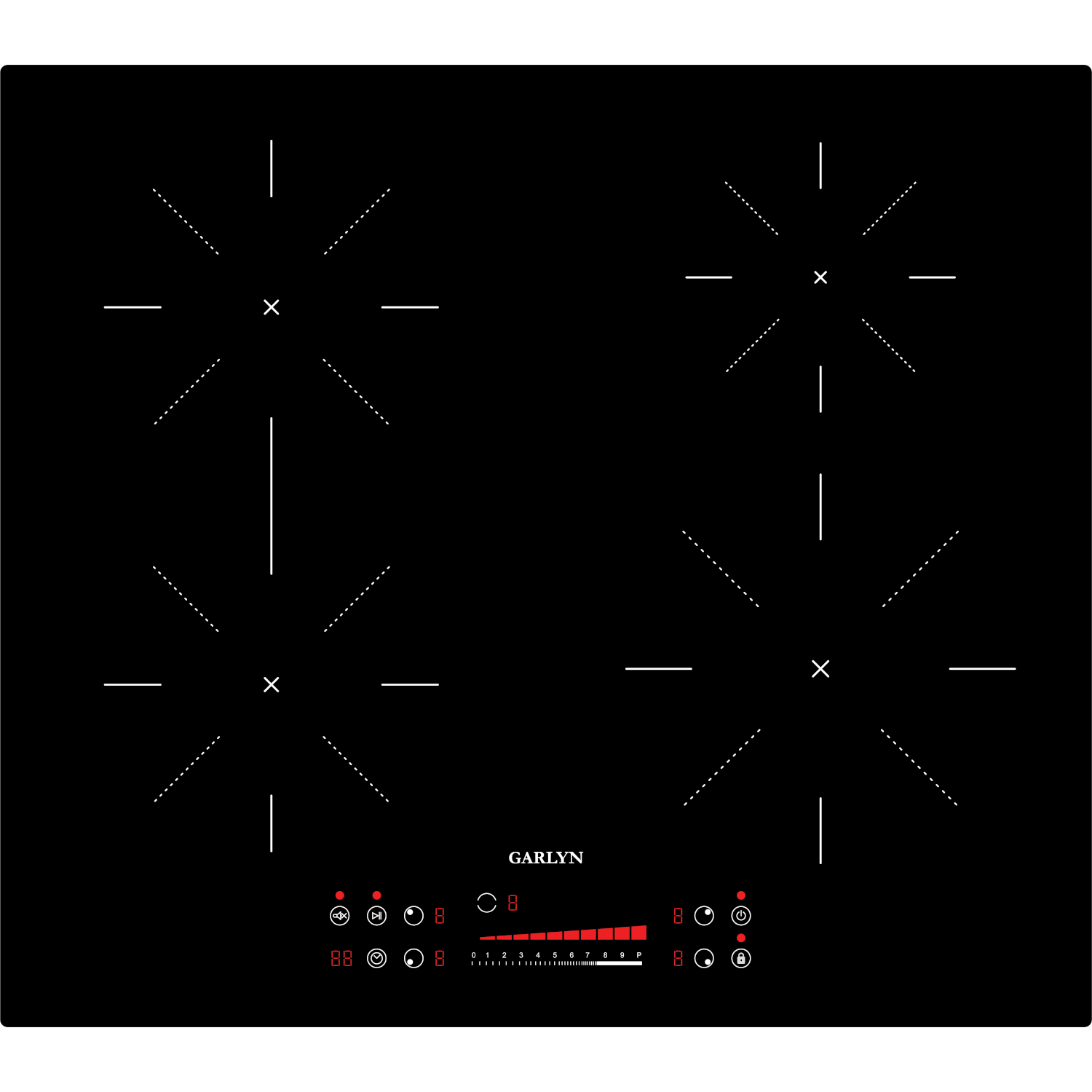 Изображение товара Индукционная варочная панель Garlyn H-7000 59 см 4 конфорки цвет черный