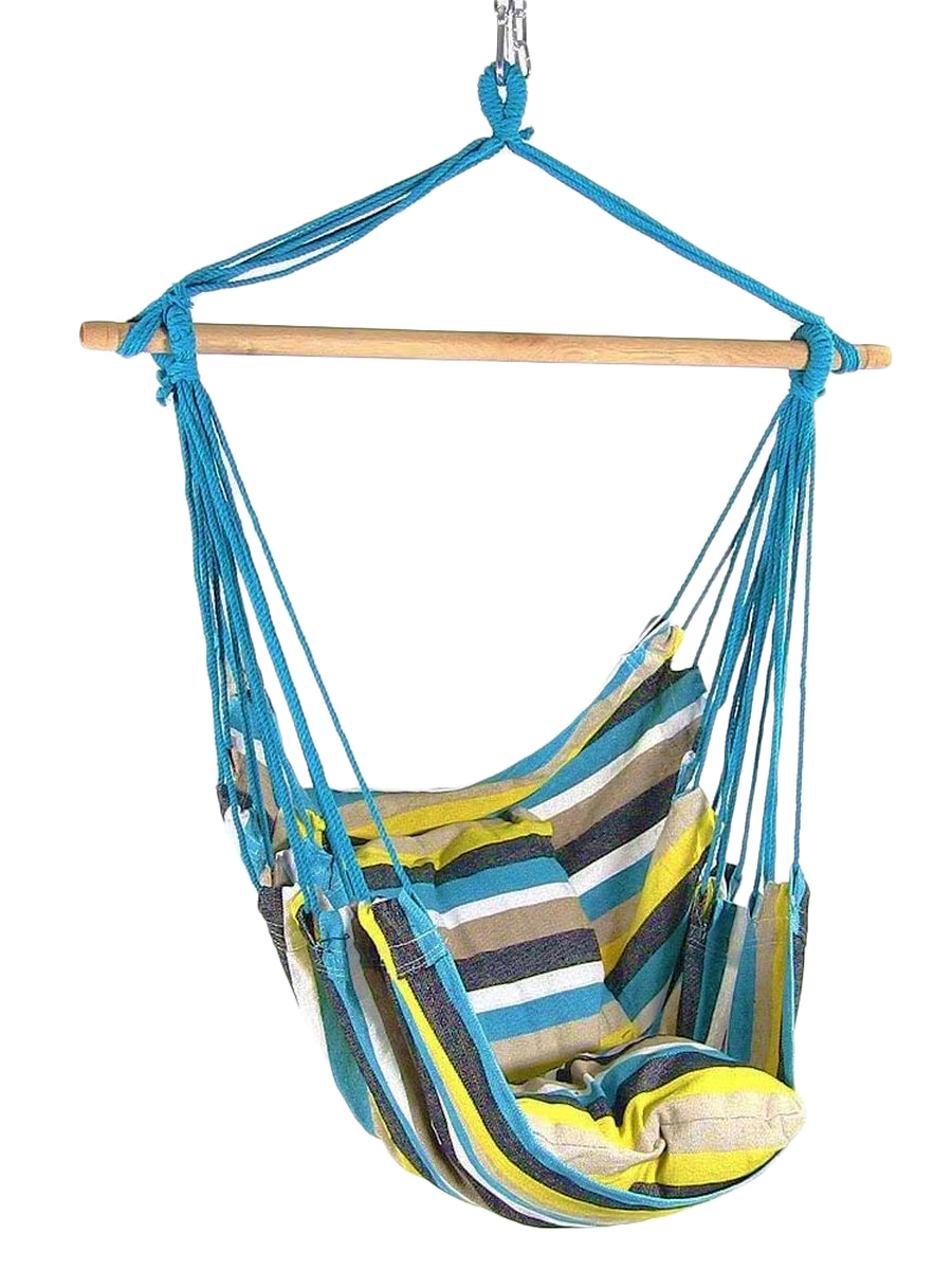 Изображение товара Гамак-кресло ProfiCamp 100x100 см поликоттон до 200 кг сине-жёлтый