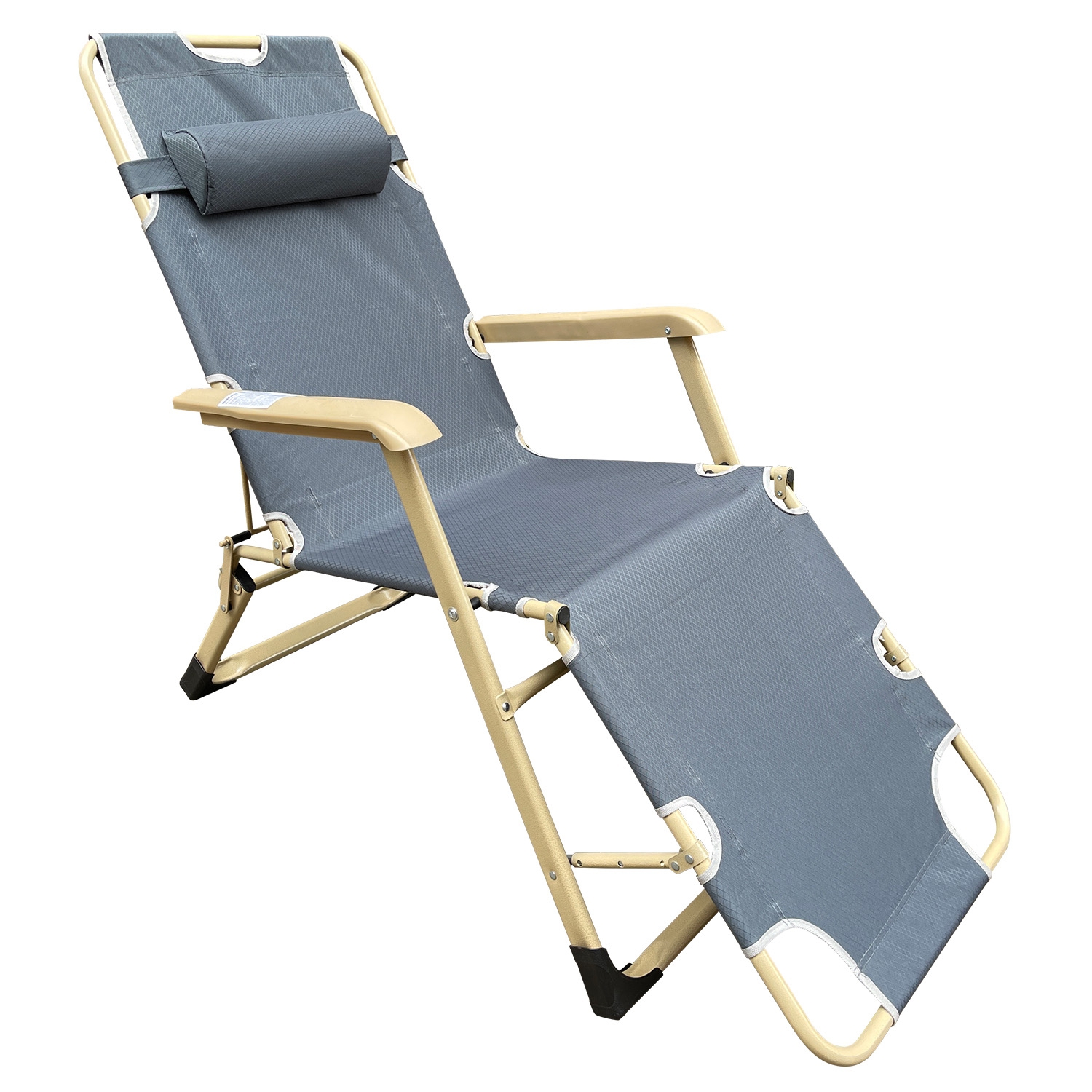 Изображение товара Шезлонг складной Proficamp PC1814-178 178 см х 52 см х 33 см сталь/ткань серый/серебристый