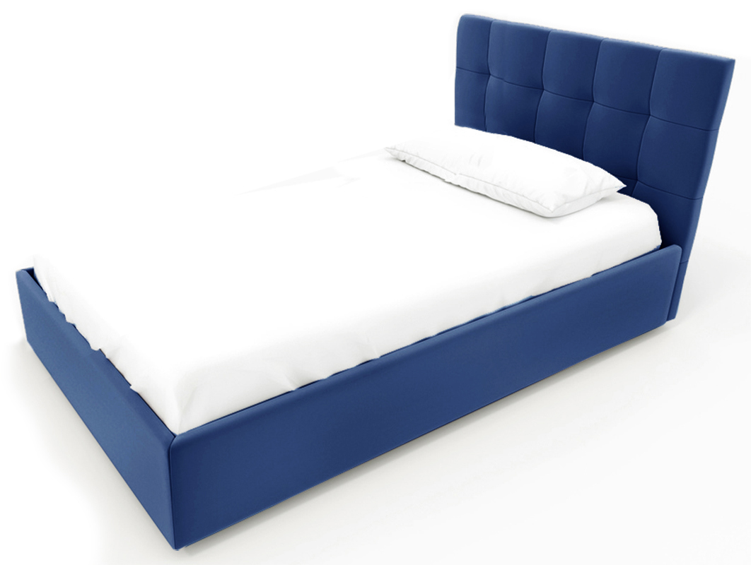 Изображение товара Современная кровать Costa Ребекка 100x190 см цвет темно-синий с подъемным механизмом