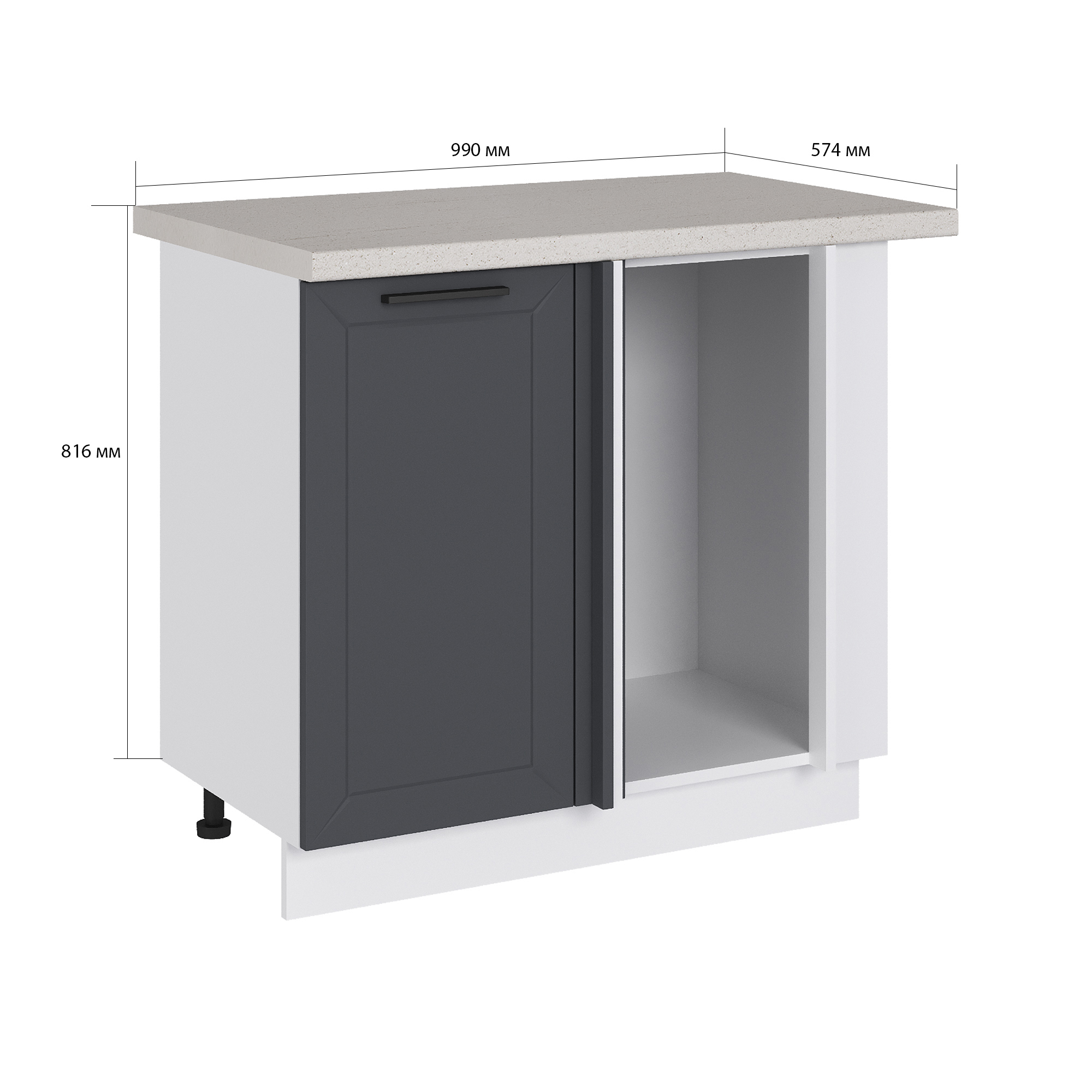Изображение товара Напольный шкаф Сурская мебель Маренго 99x81.6x57.4 см цвет серый МДФ