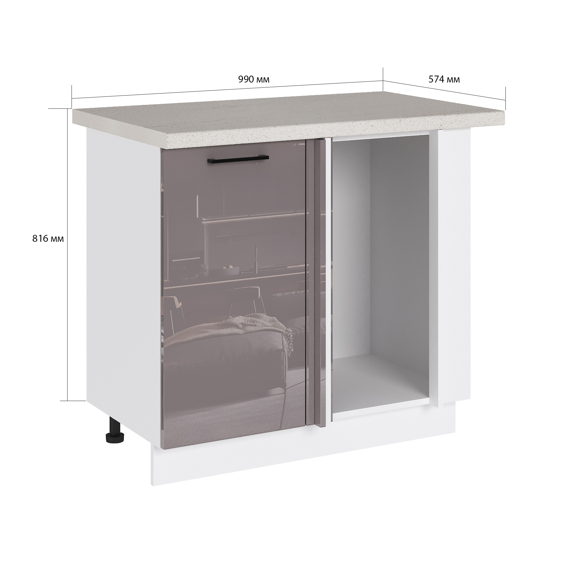 Изображение товара Напольный шкаф Сурская мебель Эстетик 99x81.6x57.4 см ЛДСП цвет сиена