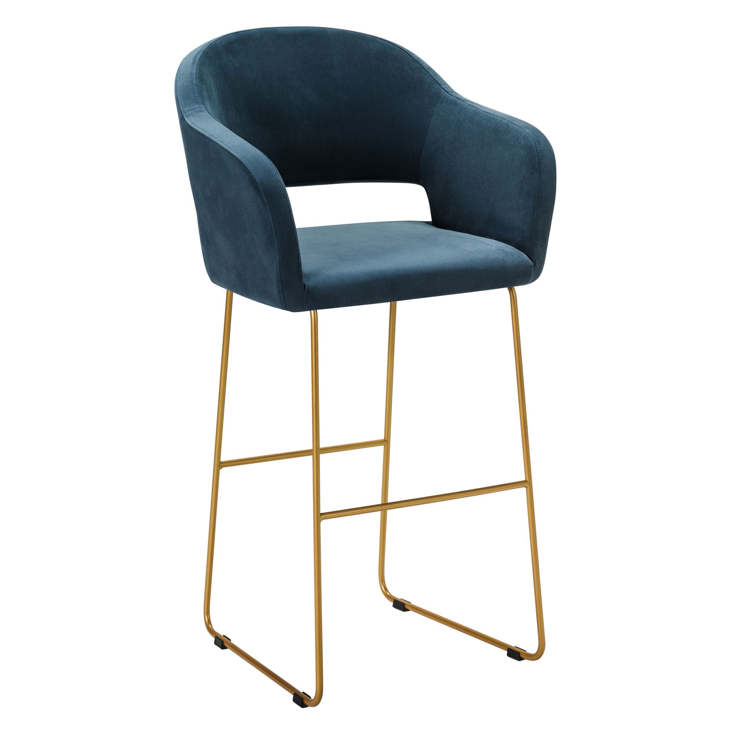 Изображение товара Кресло R-home Oscar 60x108x59 см велюр цвет синий/золотой