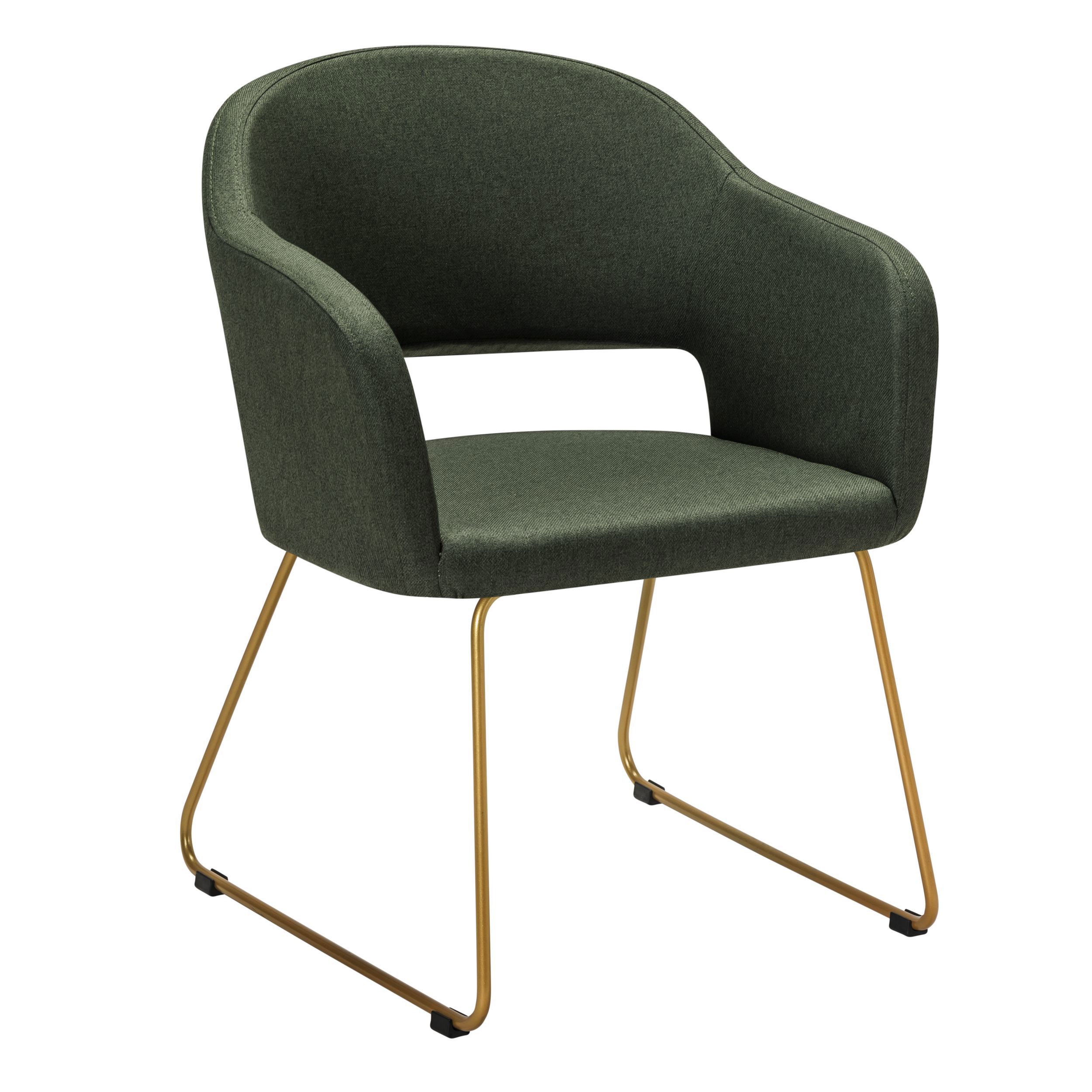 Изображение товара Кресло R-home Oscar 60x77.5x59 см рогожка цвет зеленый/золотой