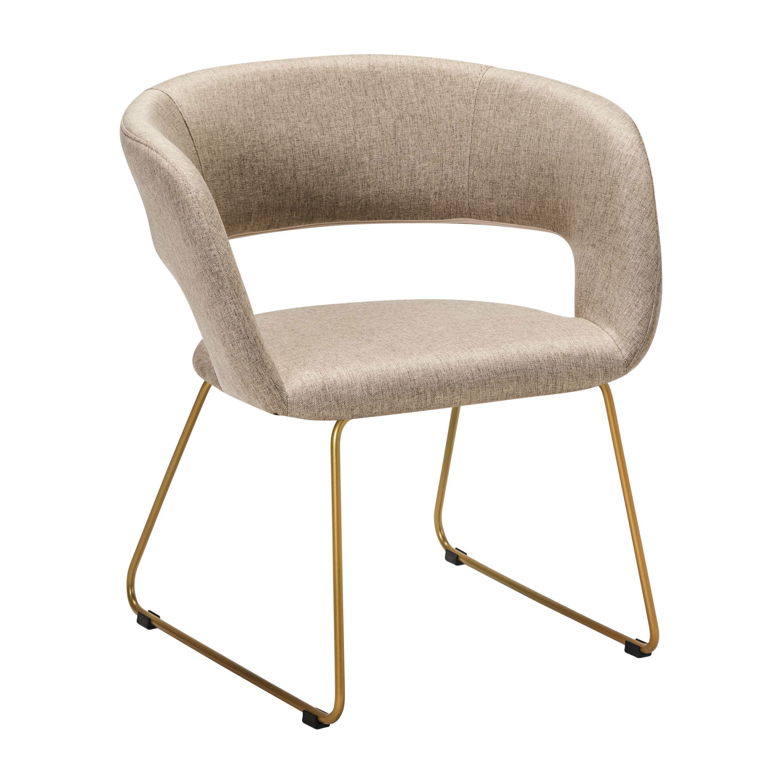 Изображение товара Кресло R-home Hugs 56.5x69.5x55 см рогожка цвет бежевый/золотой