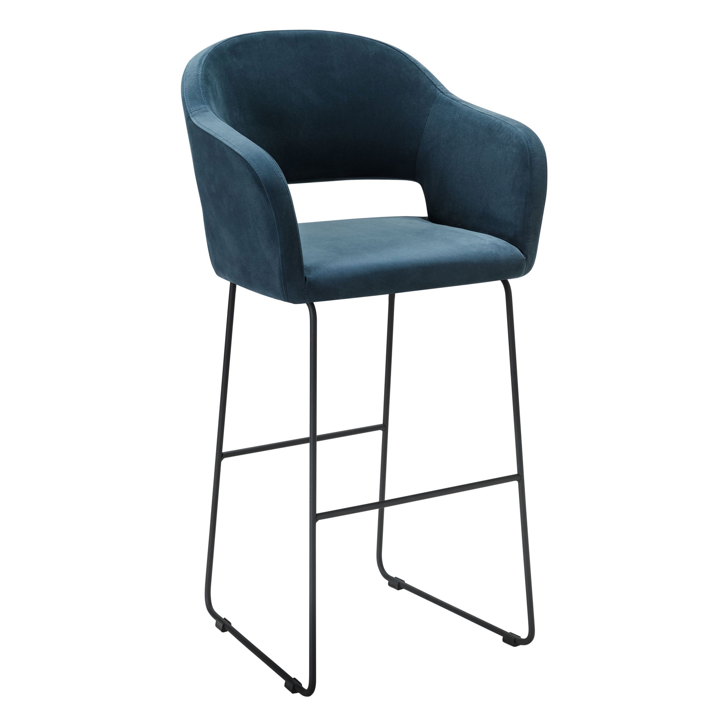 Изображение товара Кресло R-home Oscar 60x108x59 см велюр цвет синий/черный линк