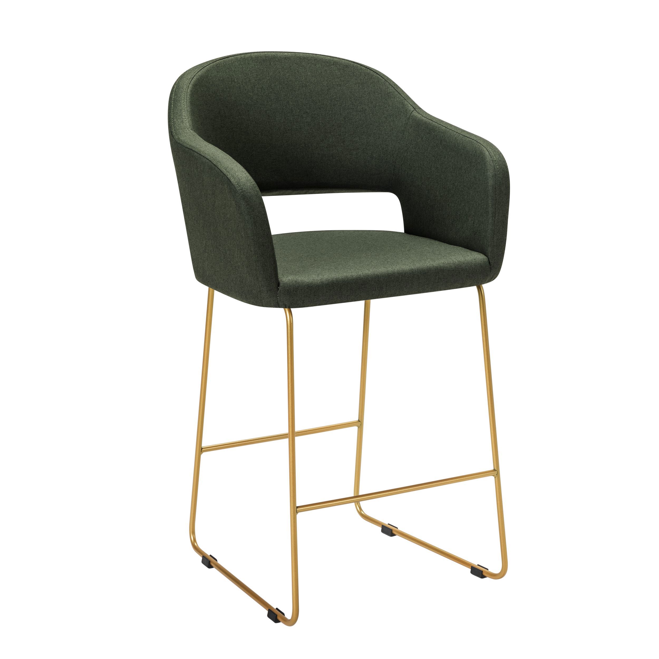 Изображение товара Кресло R-home Oscar 60x97x59 см рогожка цвет зеленый/золотой