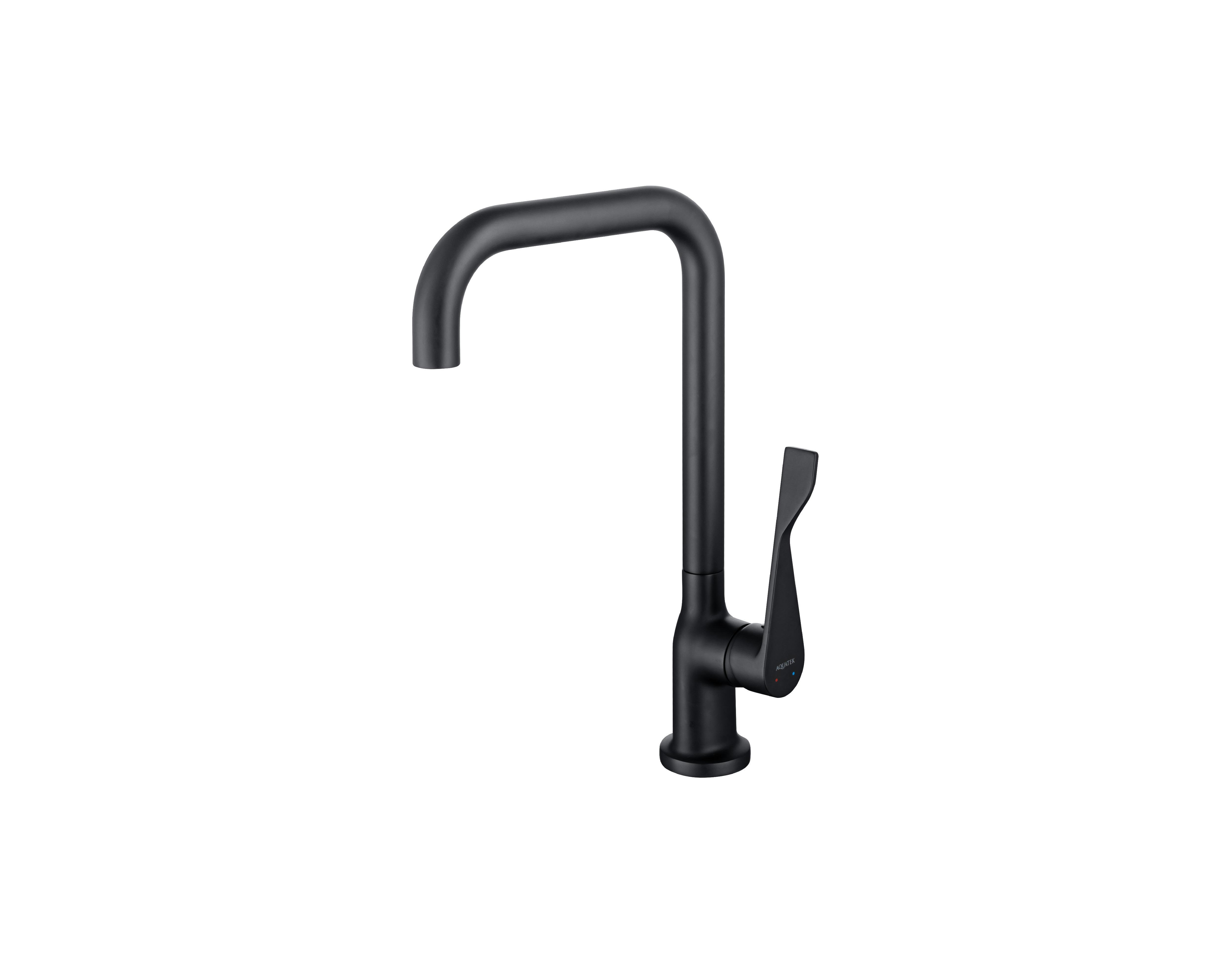Изображение товара Смеситель для кухни однорычажный Aquatek Вега излив 32.03 см цвет черный матовый