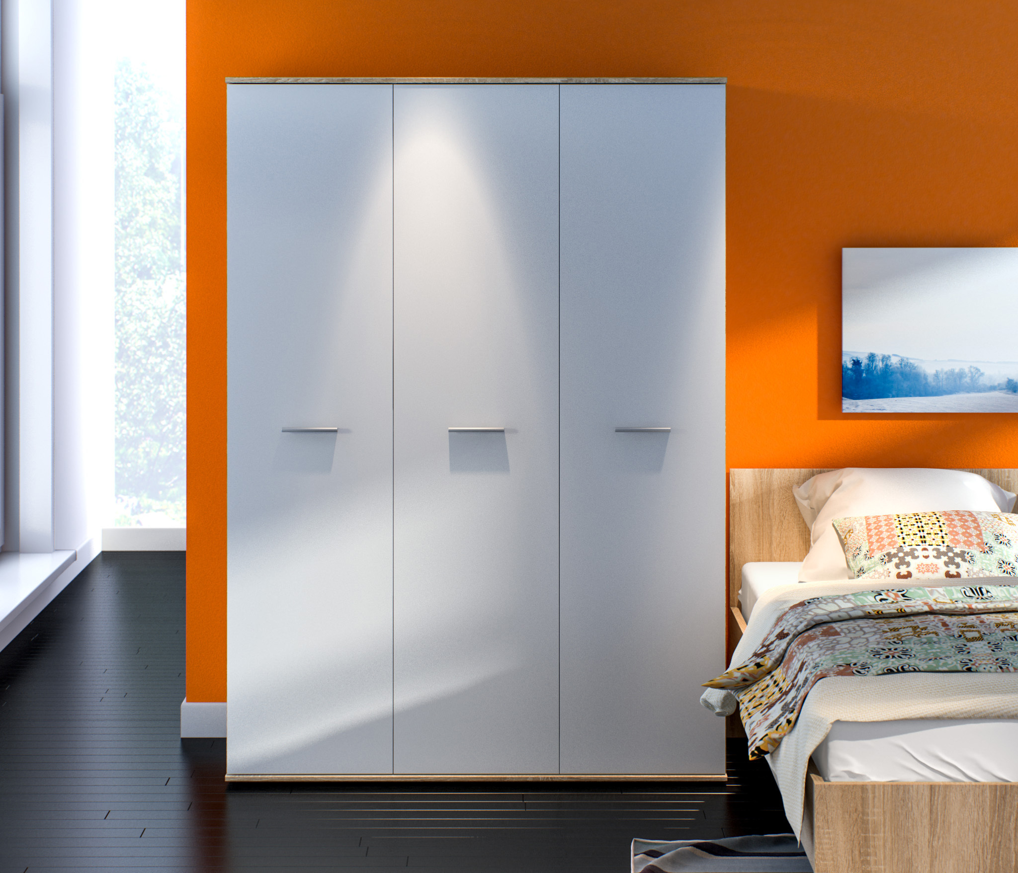 Изображение товара Шкаф распашной Мамбо 135x191x55 см из ЛДСП и ДСП современный дизайн